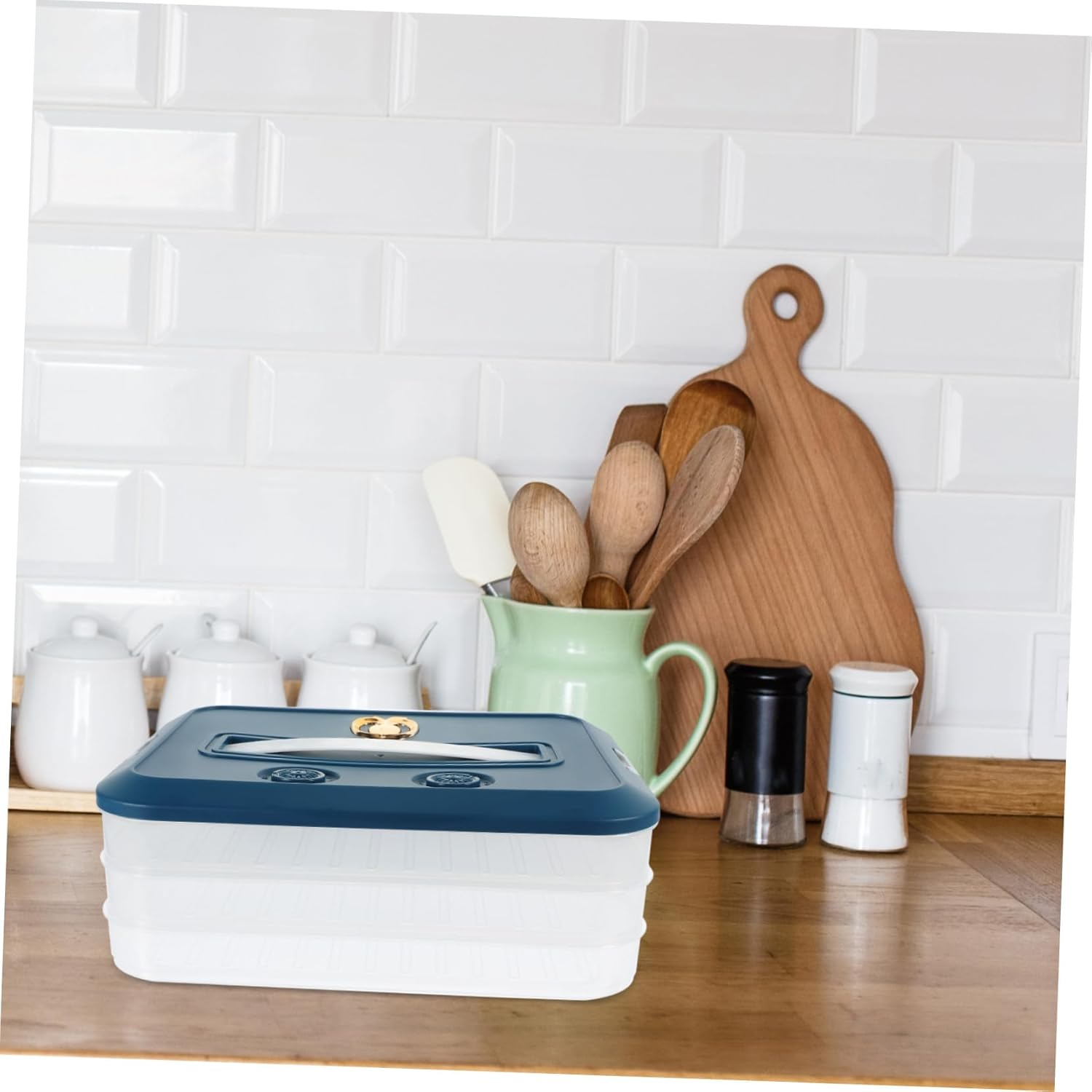 BRIGHTFUFU Fridge Multi-Layer Preservation Box for Dumplings Compact Non-Skid Design for Efficient Food Storage Safe Material for Home and Dorm Use image number 2