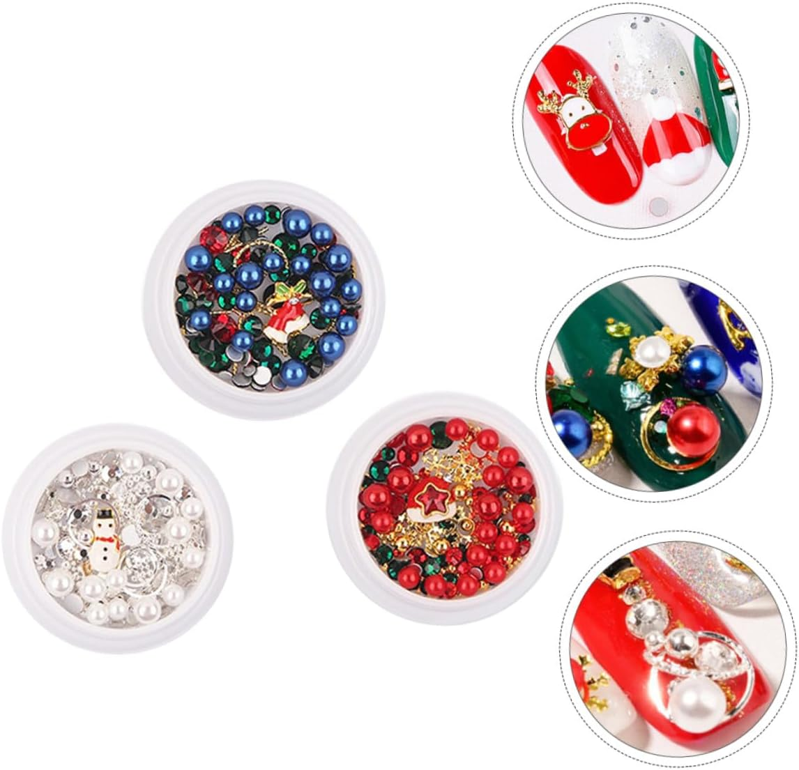 IWOWHERO Snowflake Nail Art Jewelry Alloy Nail Stickers Christmas Manicure Decorations image number 3