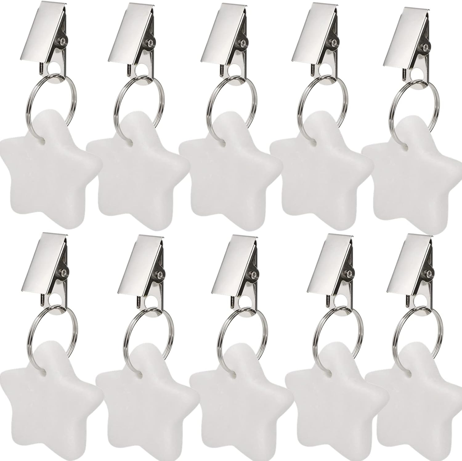 AVLA 10 Pack Tablecloth Weights, Table Cloth Pendant Stones with Metal Clips, Heavy Marble Tablecloth Hangers, Stainless Steel Table Covers Clamps for Decoration, Outdoor, Picnic, Family Dinner Party