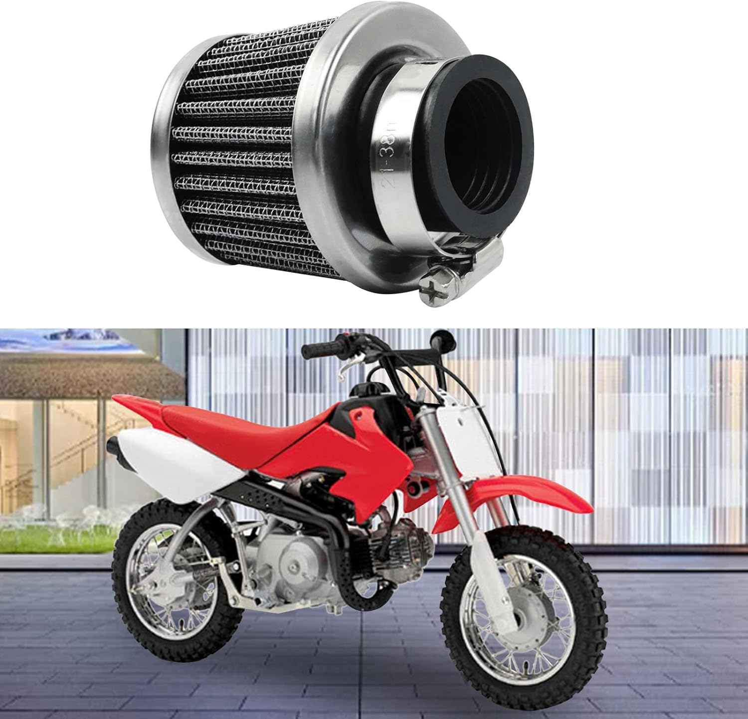 FLYPIG 28Mm Air Filter for ATV Dirt Bike Pocket Bikes Motorcycle Pit Bike POD for Honda CB100 CB100N CB125 CB125TD CB400 Fit Kawasaki AE80 (81-83) AE 80 AR80 KH250