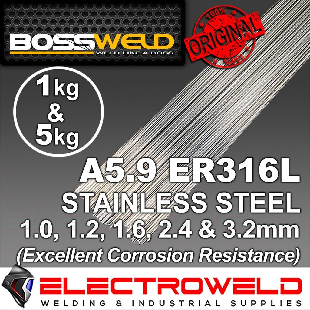 1Kg 5Kg BOSSWELD 316L Stainless Steel Tig Filler Rods Welding 1Mm / 1.2Mm /1.6Mm (2.4Mm|1Kg) image number 2