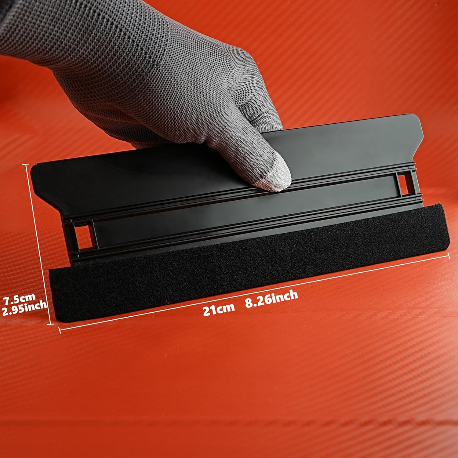 22 Pcs Furniture Film, DIY Kitchen Wrap Tools Kit, Wallpaper, Peel & Stick, Car Vinyl Wrap, Long & Small Felt Squeegee, Safe Cutter, Tape Measure, Utility Knife, Scraper, Rental Friendly, Black & Red