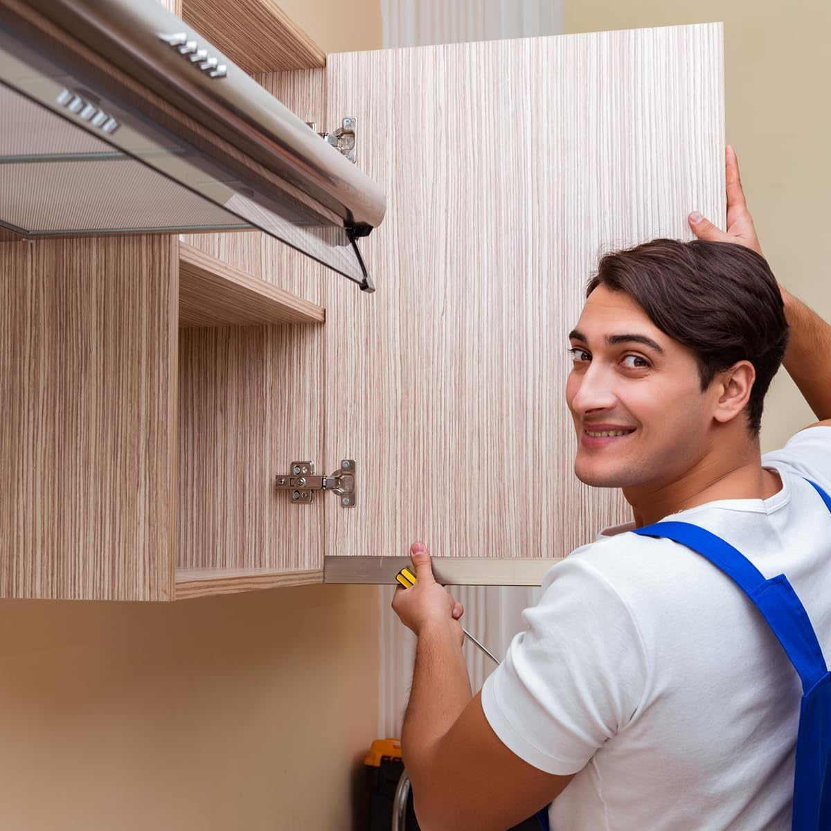 BEZANU Close Hinges, 4 PCS Kitchen Cabinet Hinges for Door, Wardrobe, Drawer (10.7 X 6.1Cm/4.21 X 2.4In) image number 6