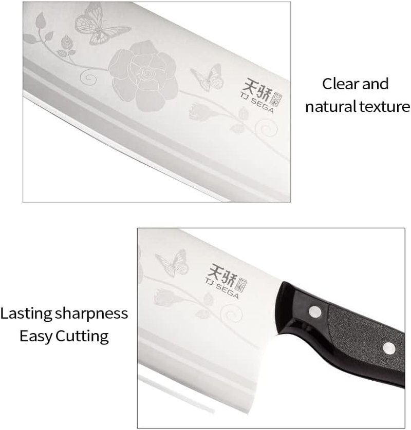 TJ POP Lightweight Meat Cleaver Knife 7.16 Inch, Ultra Sharp Chinese Chef'S Knives, Full-Tang Vegetable Cleaver Chinese Kitchen Knife, Stainless Steel Blade Thickness 2.1 Mm, TJ SEGA Series TC17068 image number 2