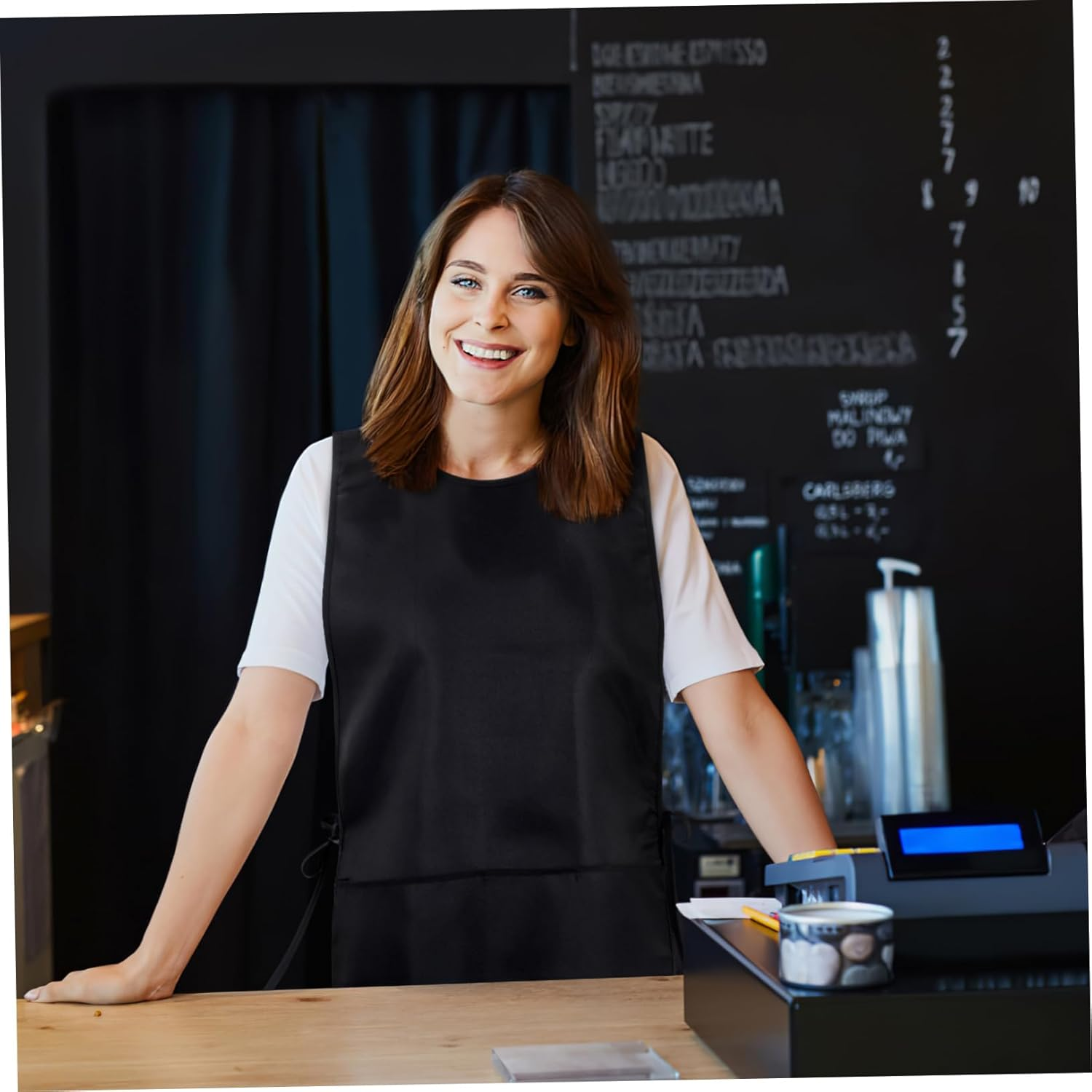 MUCKLILY Unisex Hairdressing Apron Heavy Duty Stain Resistant Hair Stylist Apron for Salon and Home Use for Hair Cutting and Cleaning Tasks image number 5