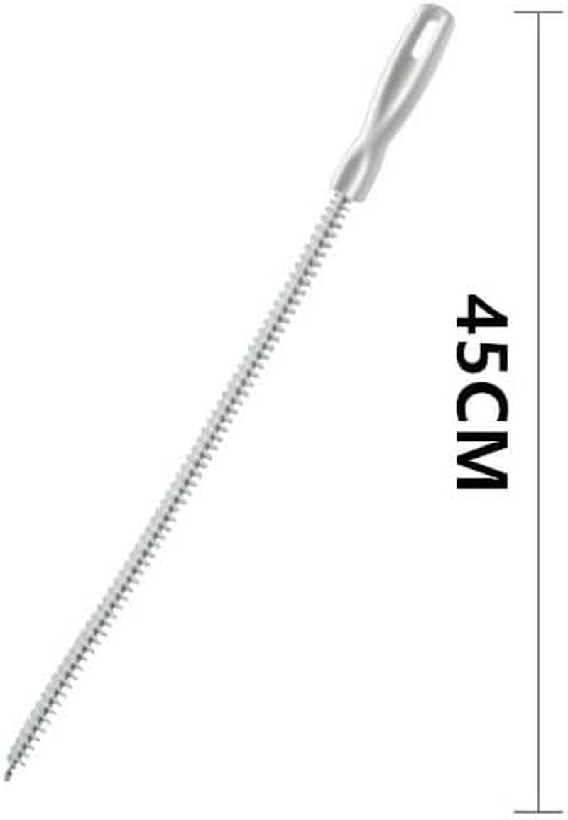 Hitchuey Drain Cleaner, 45Cm Metal Core Drain Hair Cleaner, Flexible Sink and Kitchen Pipe Cleaner, Spiral Brush for Sink, Bathtub, Drain and Clogged Drains