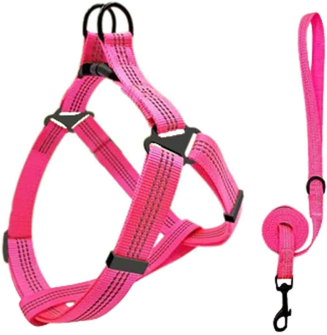 Rope Vest Harnesses Dog Lead Dog Leads Dog Leash Long with Carabiner for Small Dogs Buckle Double Ring Drawstring Hook Loop Reflective at Night Vest Type Pet Outing Alloy Buckle (M,Black)