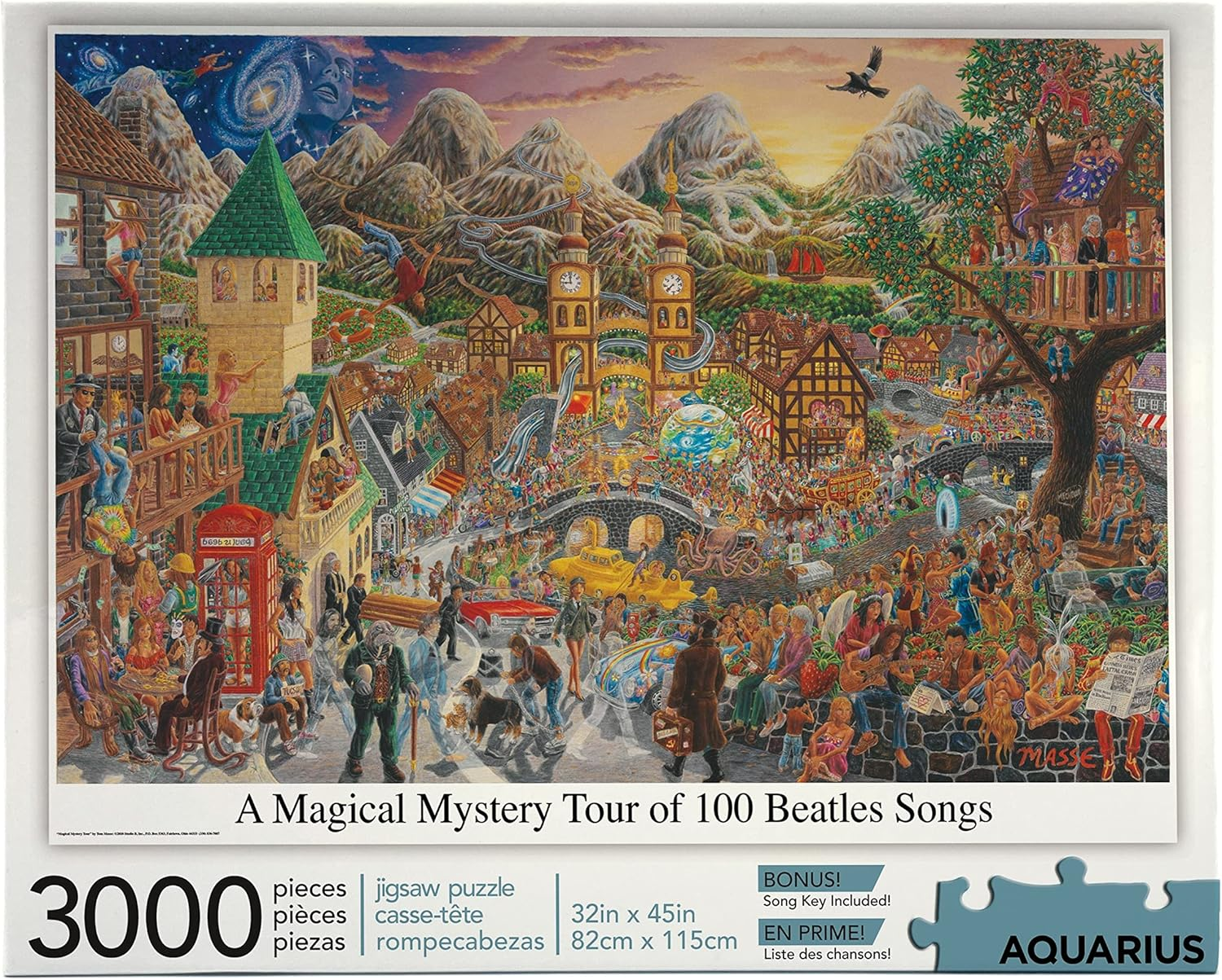 AQUARIUS 68504 a Magical Mystery Tour of 100 Beatles Songs Puzzle, 3000 Piece, Multicolor image number 6