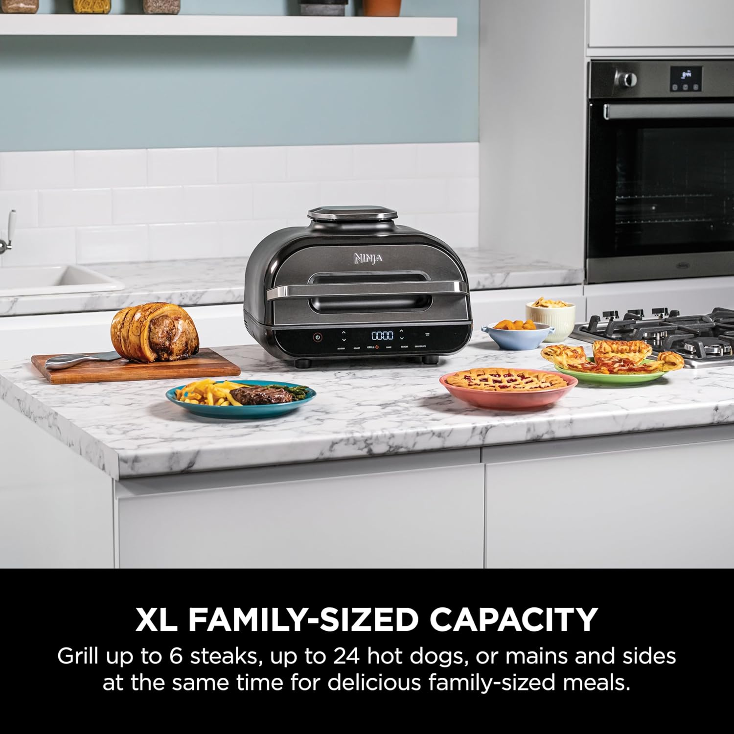 Ninja Foodi Smart XL Grill and Air Fryer, Black/Stainless Steel (AG551)