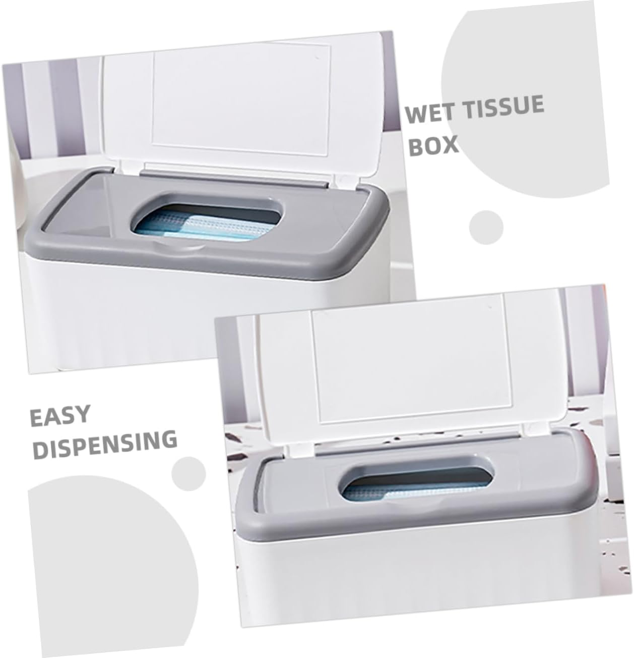 Sealed Wet Wipe Dispenser Large Capacity Rectangular Tissue Box Holder for Home Modern Design Quick Access Protective Seal for Bathroom Bedroom and Office Use image number 4