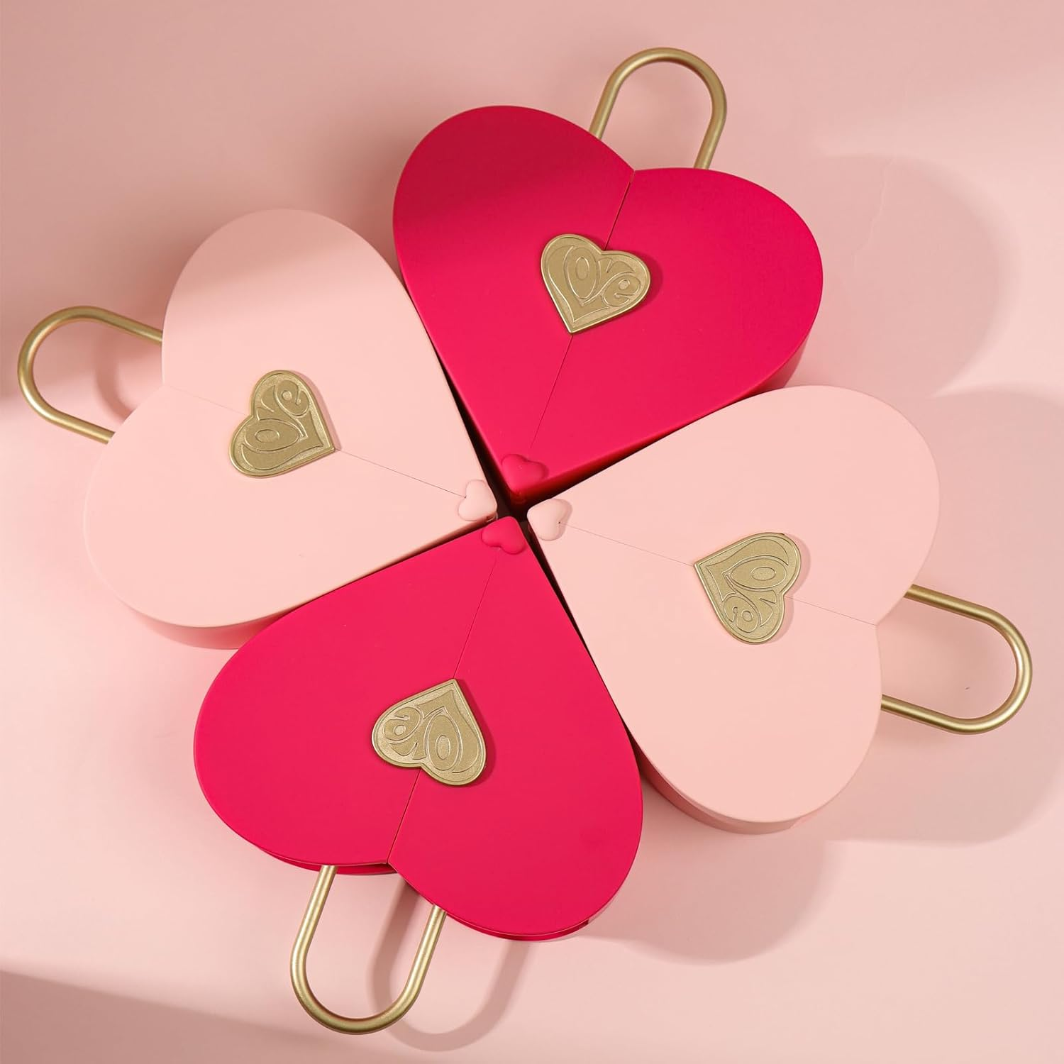 Ring/Earring/Necklace Jewelry Set Box Luxury Gift Box for Anniversary Birthday Christmas Jewelry Storage Case for Women (PINK) BOX ONLY - Pink image number 5