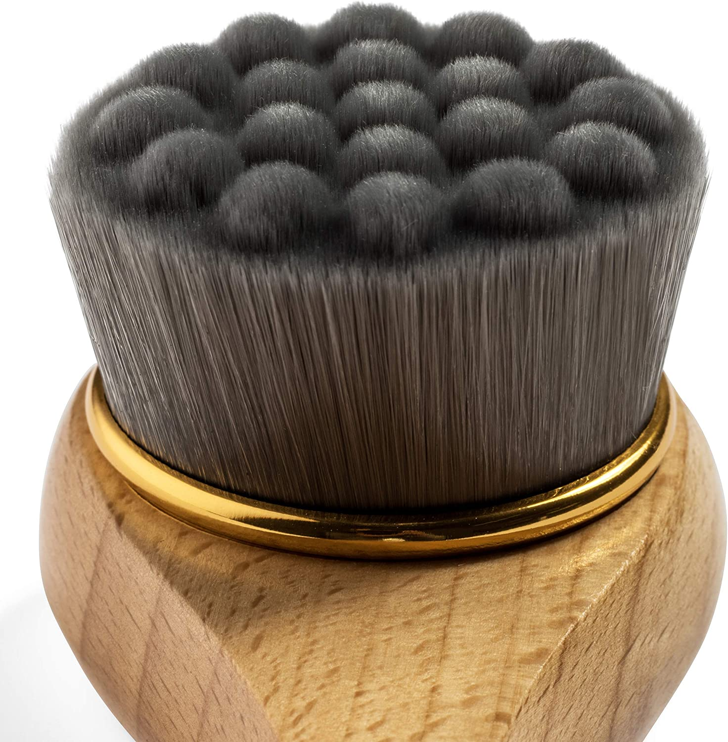 Grannaturals Manual Facial Cleansing Kabuki Brush - Skin Cleanser & Scrubber for Applying Foundation, Makeup, Face Mask, Acne Washing, Daily Deep Pore Cleaning - Men and Women image number 3