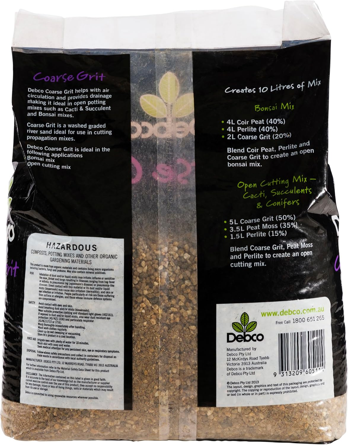 Debco Coarse Grit for Potting Mixes 5L - Improves Air Circulation & Drainage - for Creating Own Mixes - Bonsai Mix & Open Cutting Mix image number 2