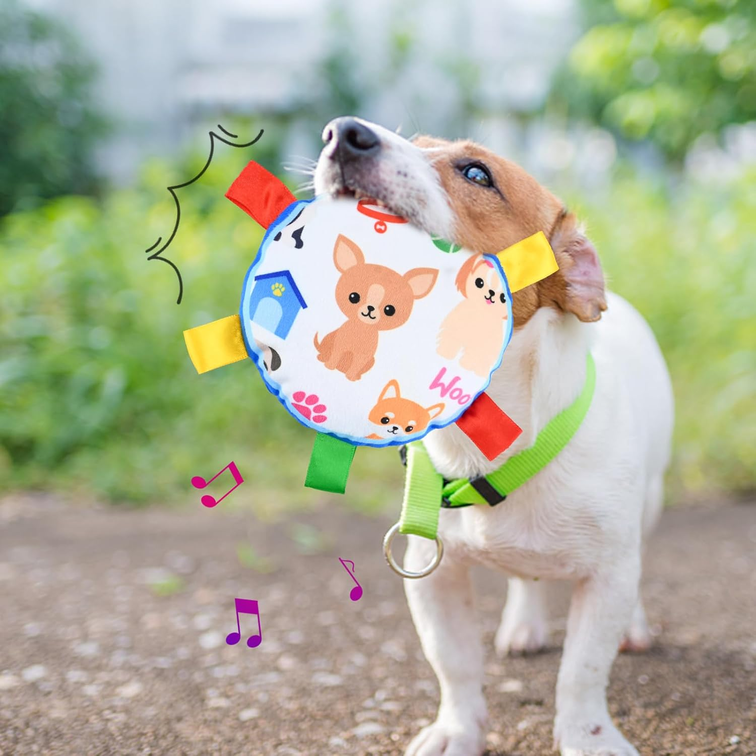 MIGIFTDY Dog Plush Ball Squeak Toys, Soft Dog Squeaky Dog Toy, Puppy Birthday Gifts, Dog Tug Toy, Pet Plush Toy Reduces Anxiety Boredom Dog Chew Toys, Interactive Dog Toys for Medium & Large Dog (B) image number 2