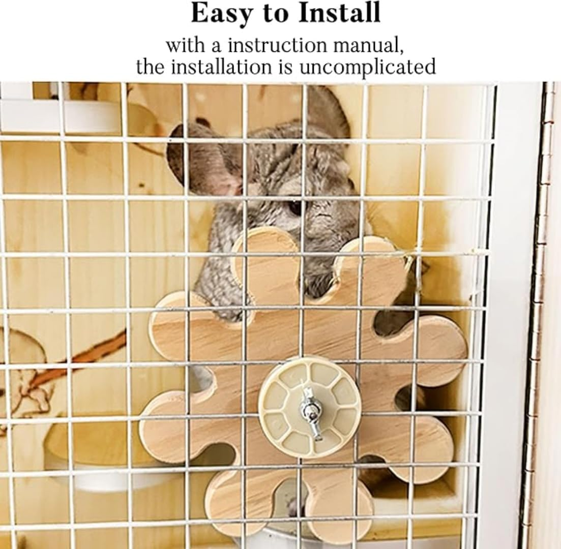 Chinchilla Chew Toys - Rotating Wooden Enrichment Toys,Hamster Chewing Toys, Funny Cage Accessories for Chinchilla Hamster Bunny（6.4 Inch） image number 1
