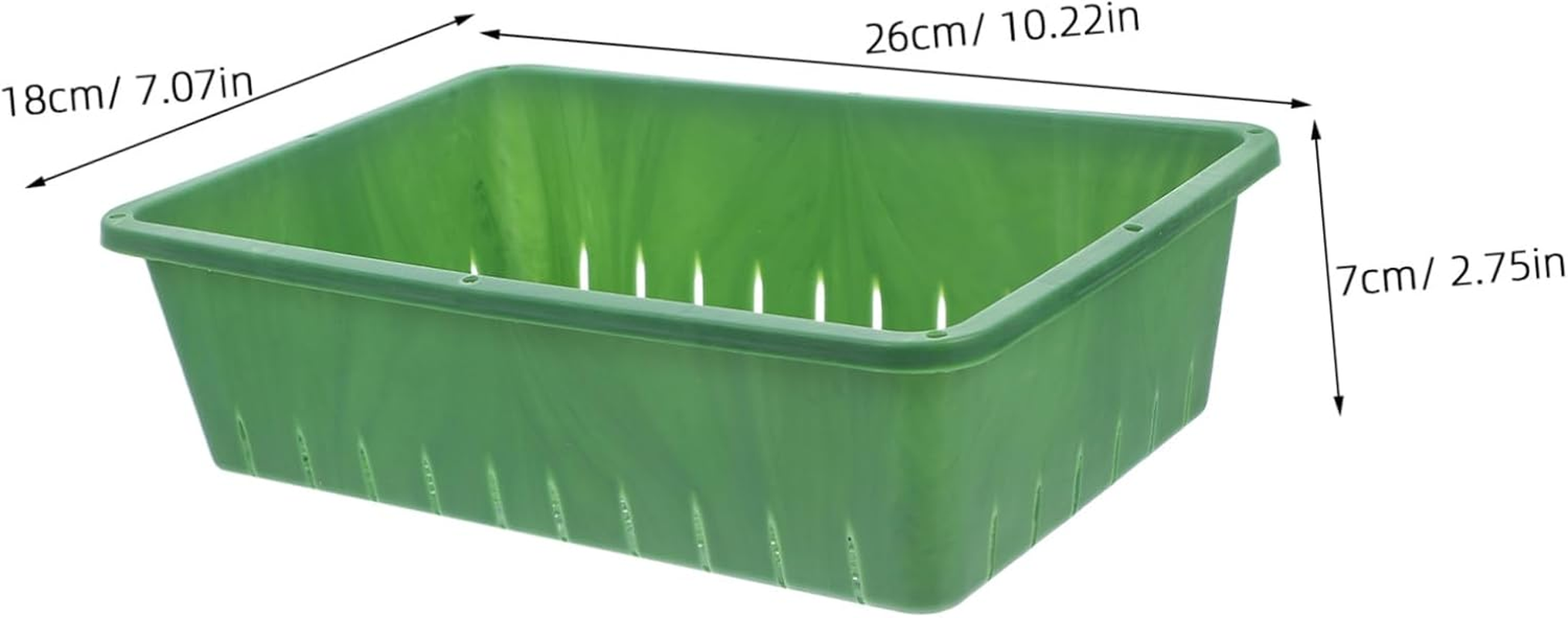 FONDOTIN 2 Pcs Green Planting Trays for Seedlings and Small Succulents, Plastic Nursery Supply Containers 26X18X7Cm, Reusable Propagation Grow Trays for Home Gardening and Greenhouse image number 6