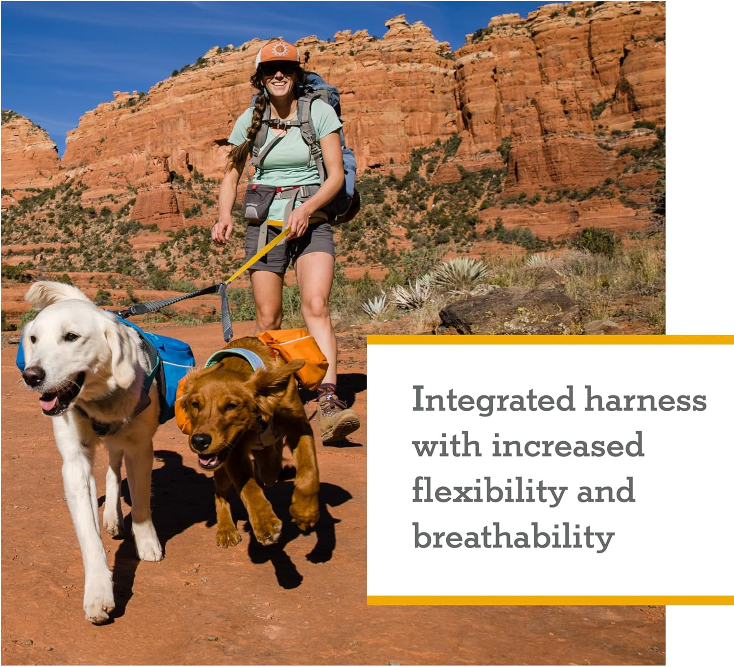 RUFFWEAR Approach Pack, Dog Backpack Carry Storage Bag with Integrated Harness & Pockets, Lightweight Wearable Pet Walking & Camping Accessory with 2 Leash Attachment Points, Campfire Orange (Medium) image number 4