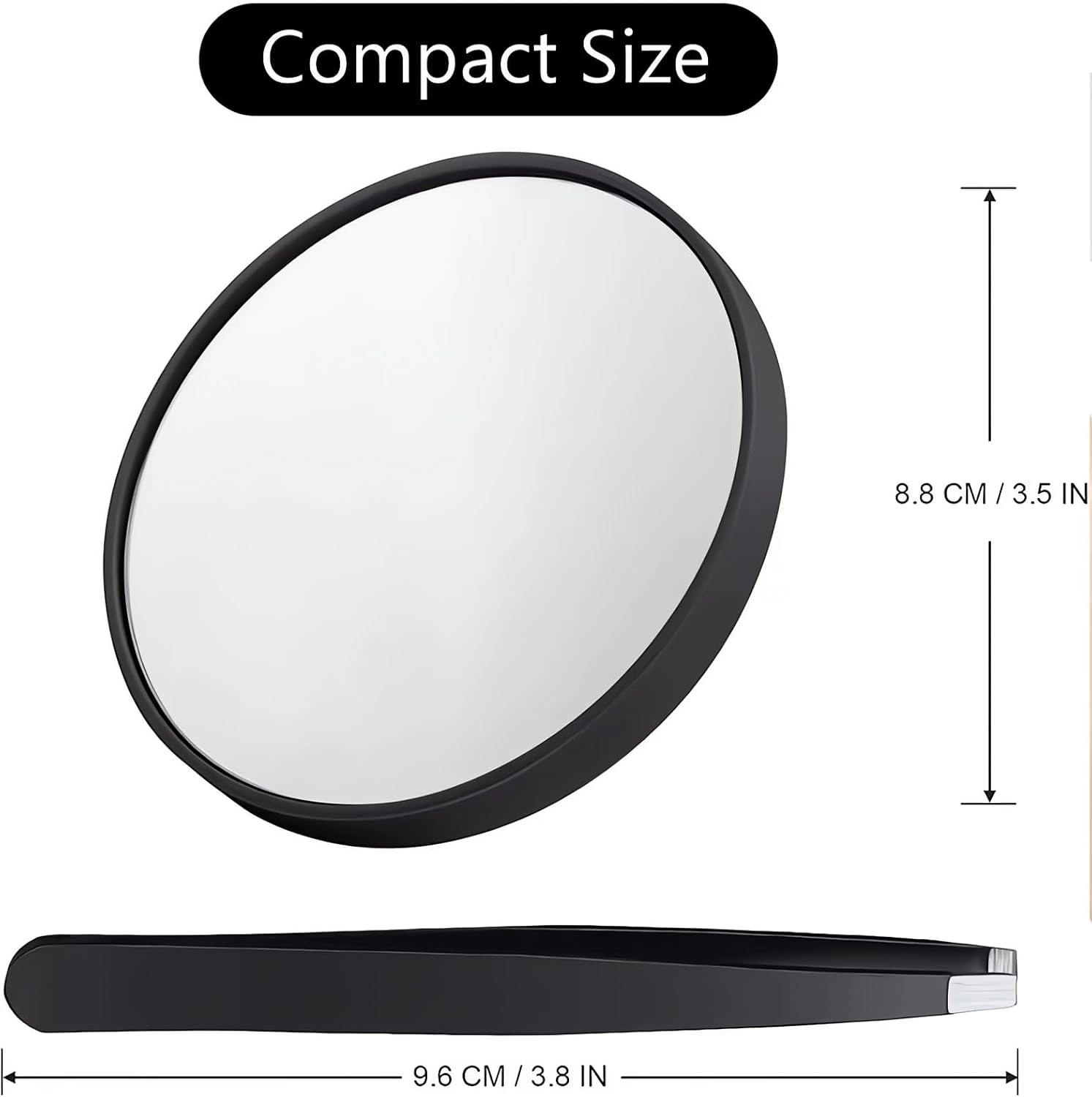 40X Magnifying Mirror 40X Magnifying Mirror Suction Cup and Tweezers Travel Small Mirror Set for Blackhead Removal for Precise Makeup and Eyebrow Plucking 3.5 Inches image number 1