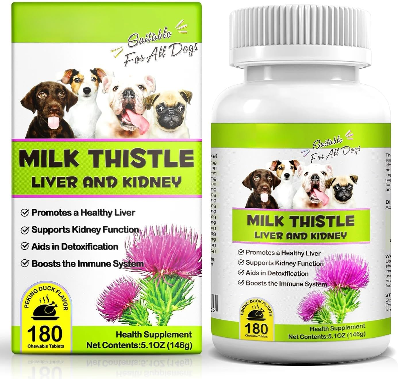 Milk Thistle Chewable Tablets for Dogs | Liver and Kidney Support | Easy-To-Give Chewables | Suitable for All Breeds | 180 Tablets image number 5