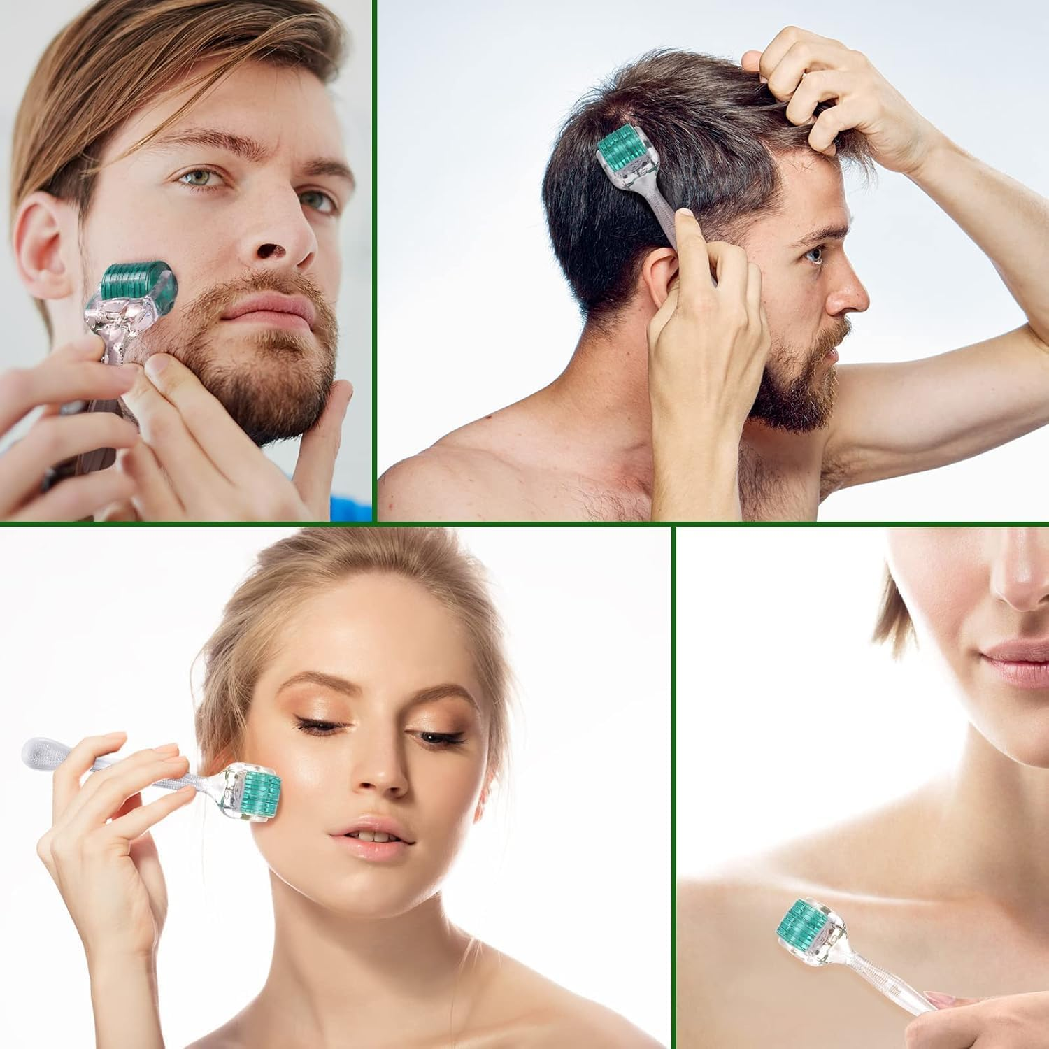 Derma Roller for Hair & Beard Growth, 0.75Mm Microneedle Roller for Skin Care, Fine Lines, and Pore Reduction, Stimulate Hair Growth, Use for Men and Women Haheihei image number 3