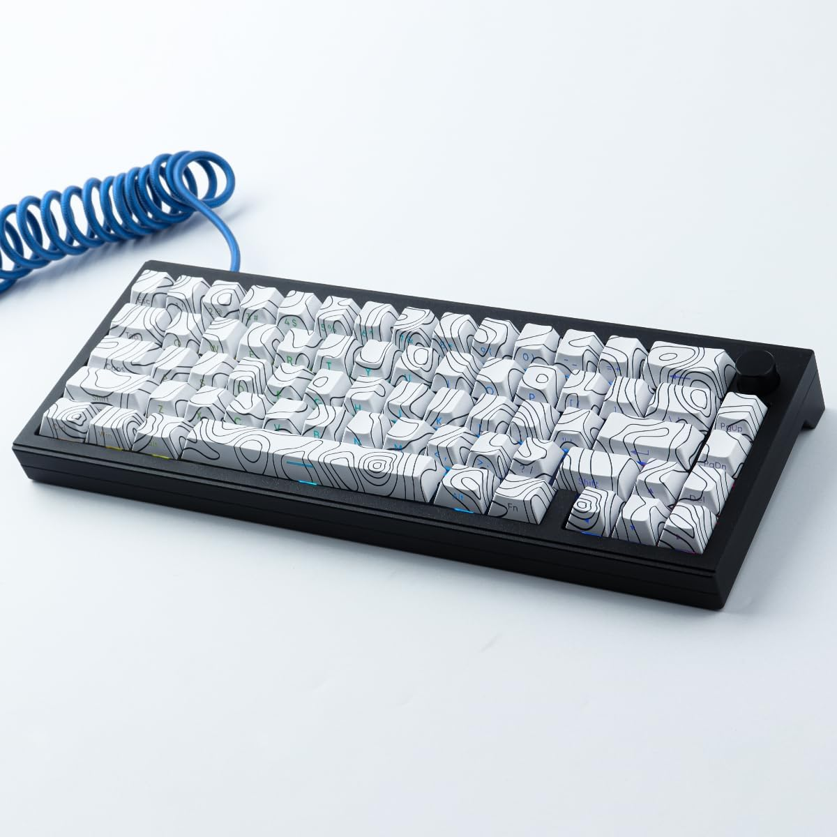 Tsungup Custom Keycaps,Pbt Side Printed Keycap Set - Shine Through,135 Keys Contour Line Cool Key Caps,Cherry Profile Keyboard Keycaps for Cherry MX Switches Mechanical Keyboards(White) - White image number 5