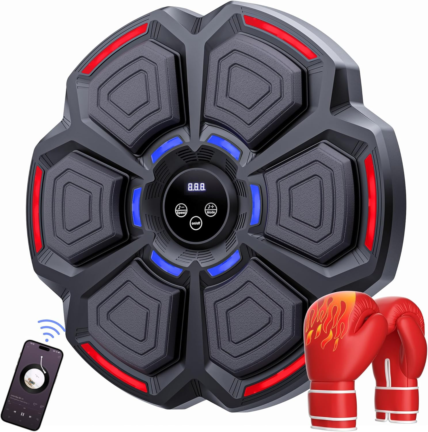 Advwin Music Boxing Machine, Smart Boxing Training Machine Wall Mounted Electronic Boxing Target, Boxing Music Workout Machine Punching Equipment for Kids Adults Home Reaction Strength Workout