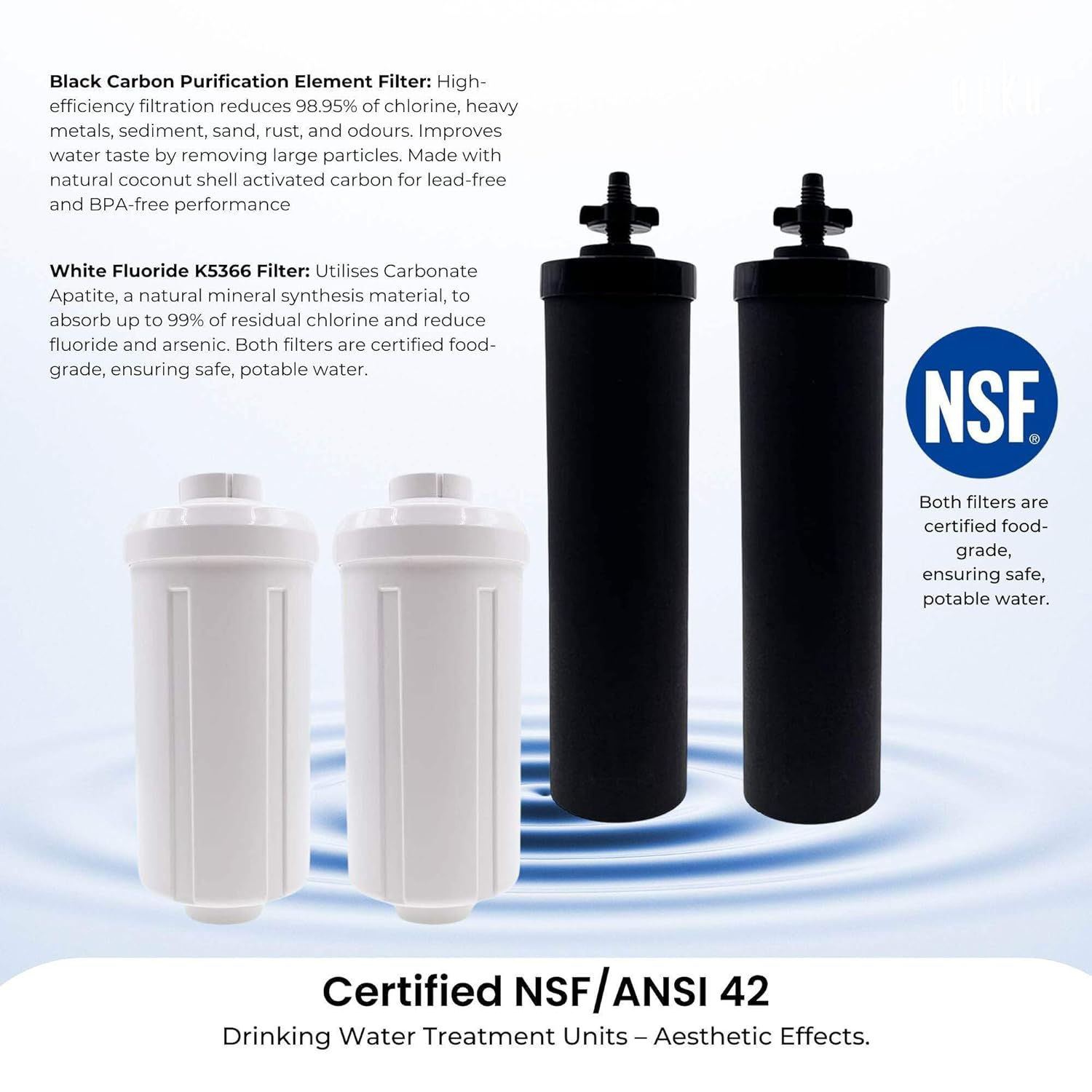 Orku 11L Gravity Benchtop Water Filter + Gauge-Stainless Steel Fluoride Removal image number 3