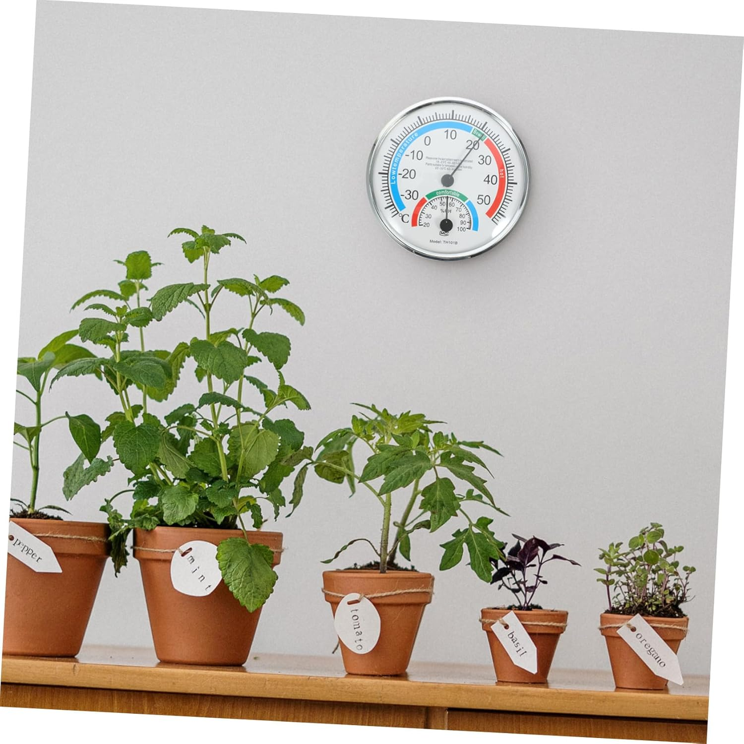 Indoor Outdoor Hygrometer Thermometer with Clear Display Abs Material Compact Design for Patio Garden Home Temperature Humidity Monitoring image number 1