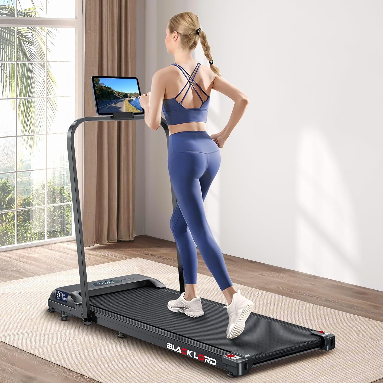BLACK LORD Treadmill Electric Foldable Walking Pad SL9-H Home Office Gym Exercise 2.4HP Fitness Equipment under Desk, Bluetooth APP & Wireless Control, Cardio Aerobic Trainer for Jogging Running image number 6