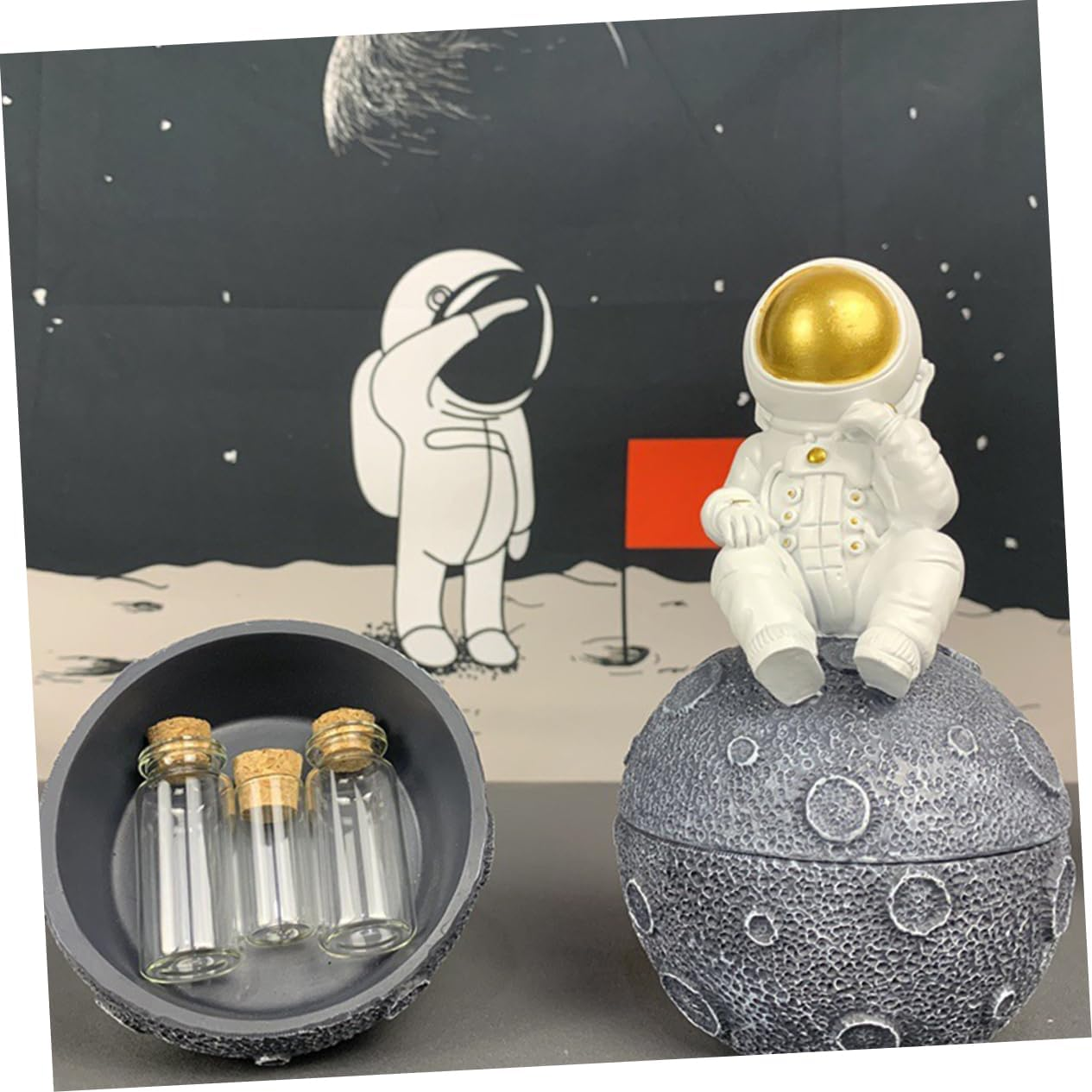 Keepsake for Newborn Fetal Hair Teeth Storage Bottle Portable Resin Decorative Box