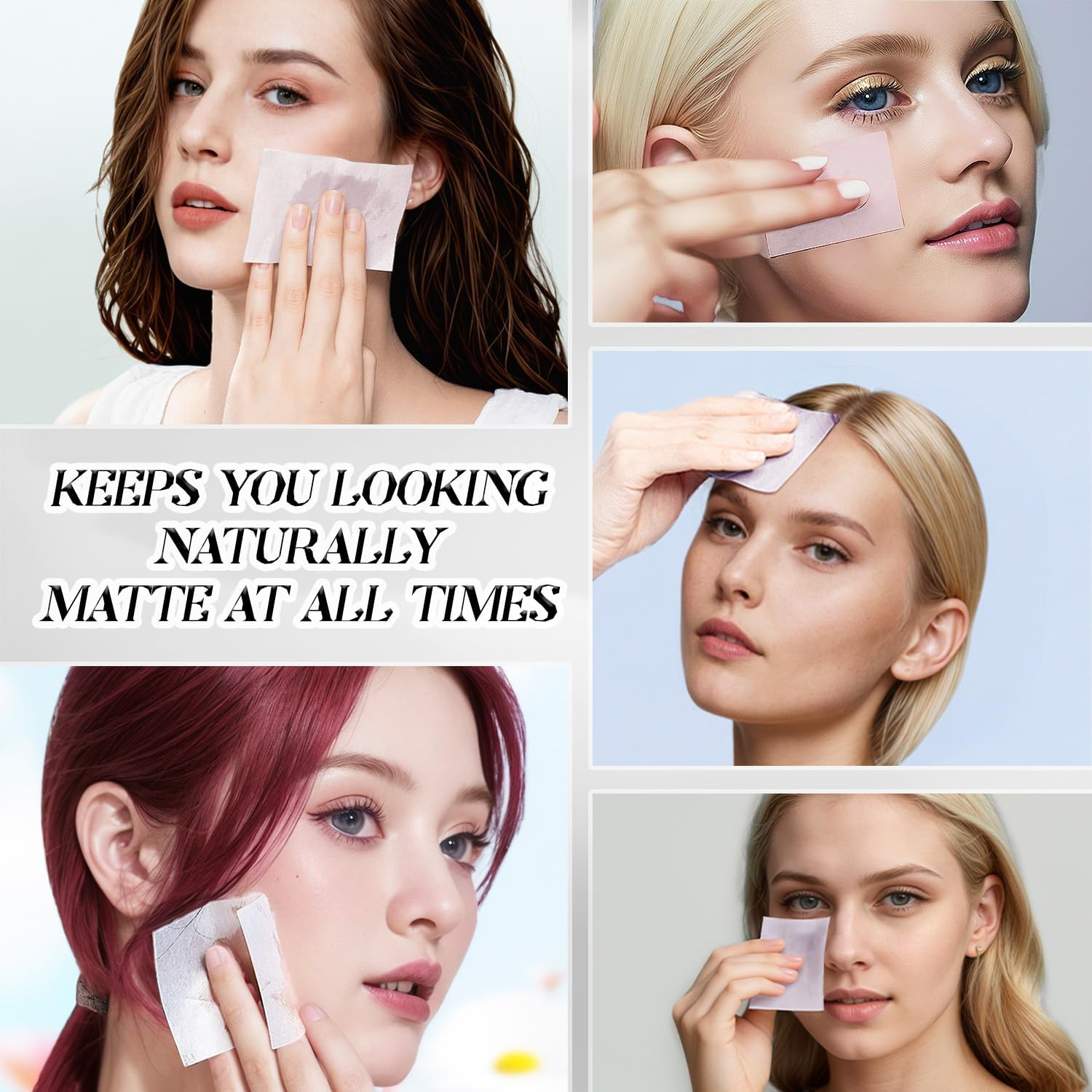 BOROLA Oil Blotting Paper for Face 200 Sheets Replacement Packs, Soft Absorbing Pads for Face Shine Control, Portable Oil Absorbing Tissues for Oily Skin, Design for Men & Women(White) image number 6