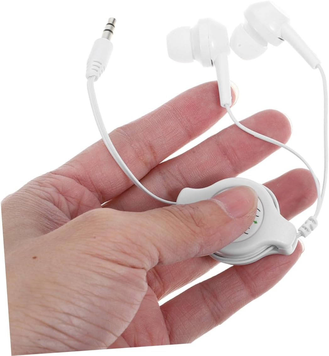 Gatuida 2Pcs Double Pull Retractable Earphones for Ear Earbuds Comfortable Fit for Computer Laptop Use and Sports Activities image number 3