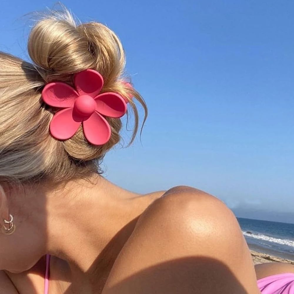ZSPERKLA 6 Pieces Flower Hair Clips for Thick Thin Hair, Strong Hold, Cute Flower Hair Clips, Non-Slip Large Matte Hair Styling Accessories for Women Girls image number 5