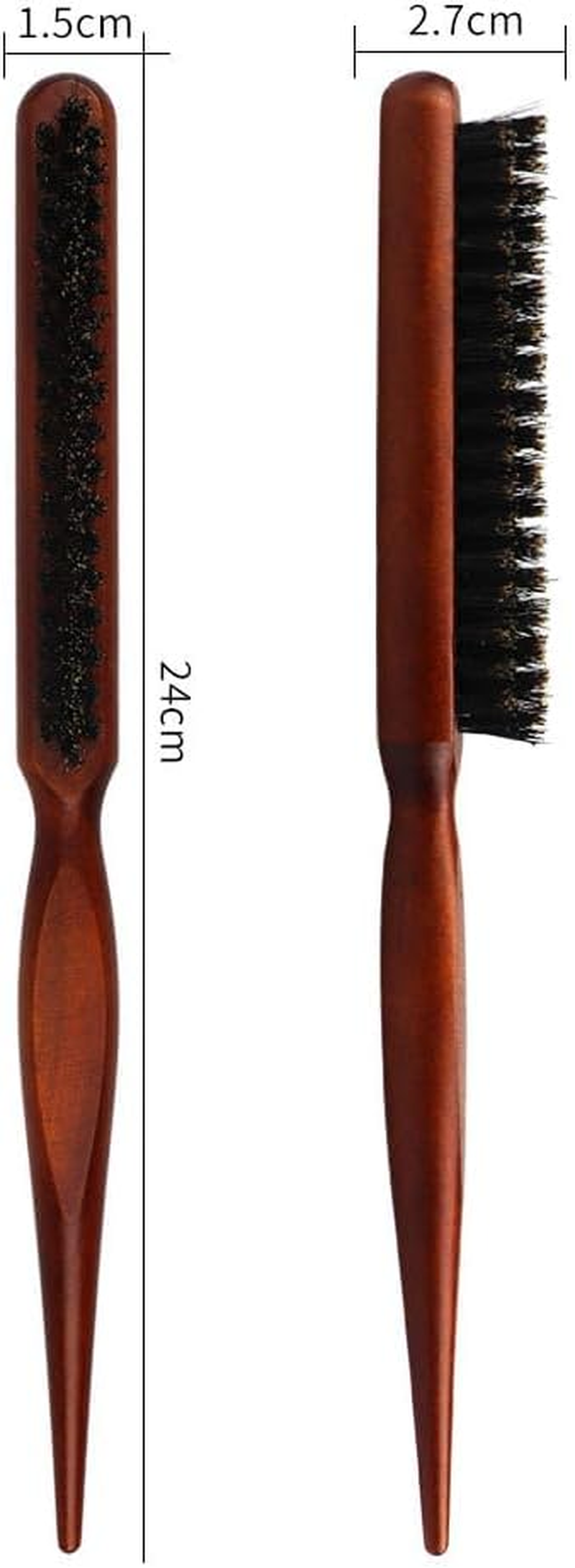 Visxcnu Boar Bristle Hair Brush, Teasing, Toupee, Sleek Bun, Natural, Brown, Unisex, Fine Hair, Hair Care Enthusiasts, Professionals, Home Users image number 2