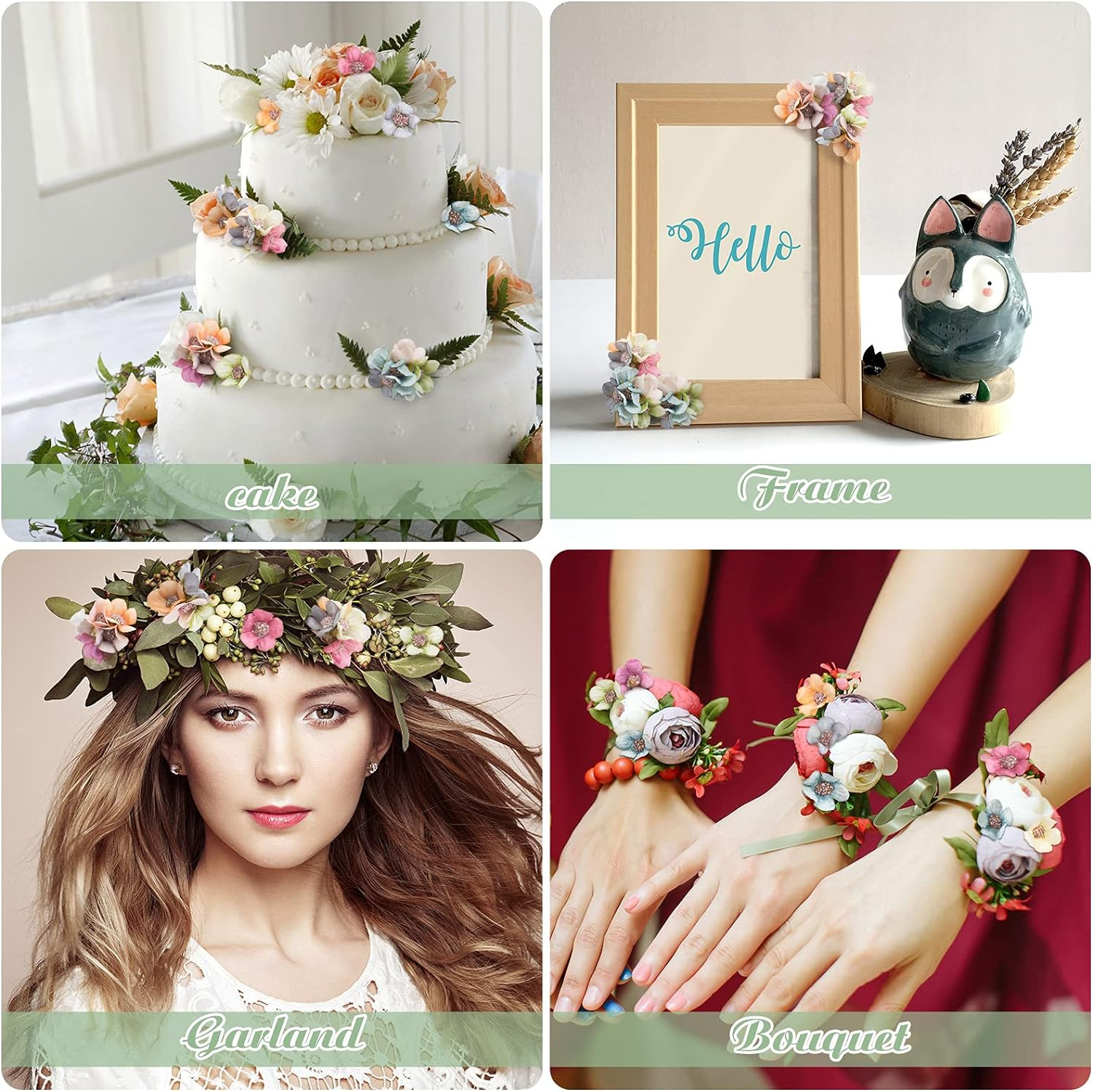 Juexica Mini Flowers for Crafts Small Silk Flowers Artificial Daisy Fake Small Flower Heads Bulk for Crafts Wedding Hair Cap Home Crown Garland Accessory Decor, 11 Colors(250 Pieces) image number 2