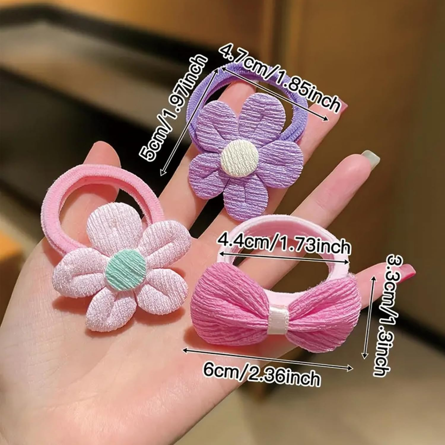 Pack of 12 Children'S Hair Accessories with Bow, Hair Strands with Flowers, Girls, Hair Accessories Set, Hair Accessories, Hair Clips, for Toddlers and Teenagers (Multi-Colour) (A) image number 2