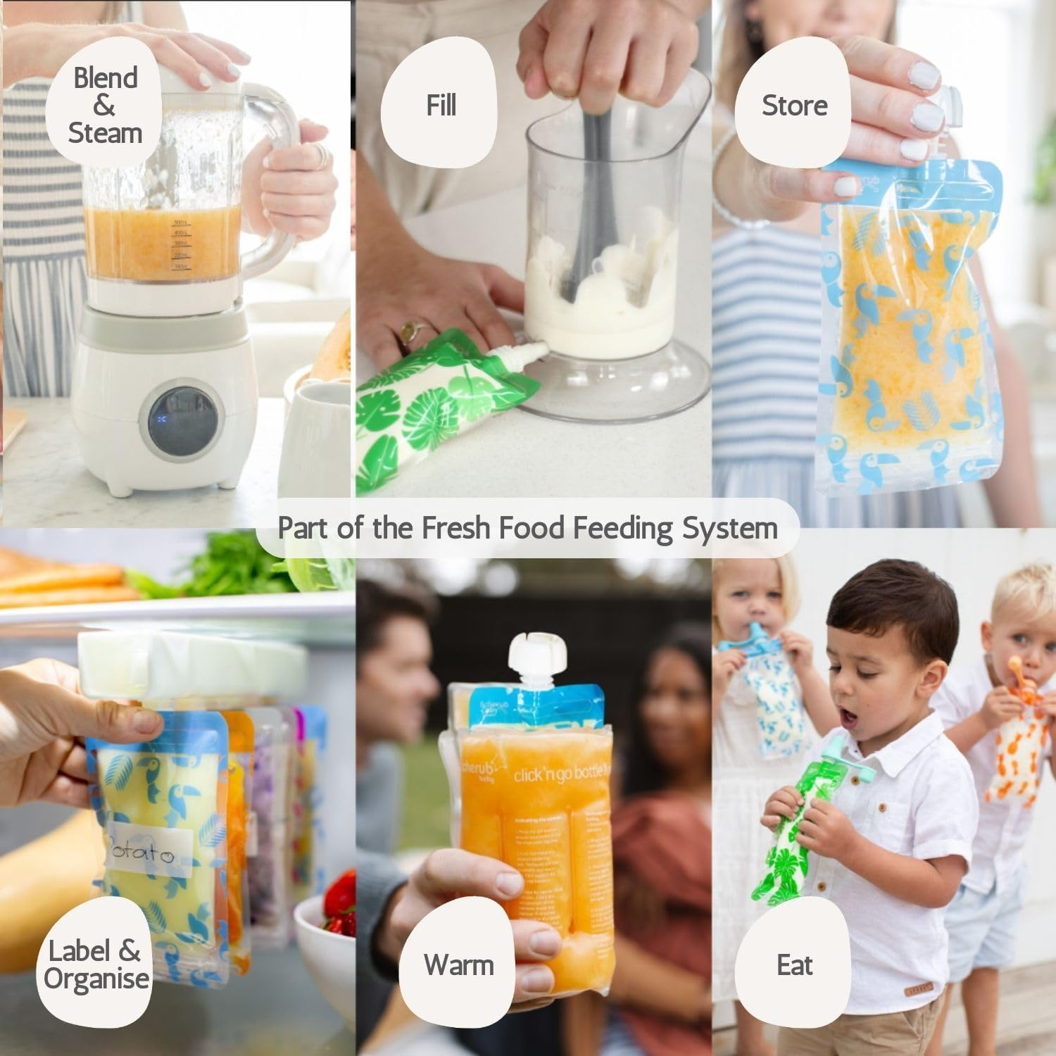 Cherub Baby 4-In1 Automatic Baby Food Maker, Steriliser & Warmer, Puree Maker, Steamer and Blender, Baby Food Processor, Quick Homemade Baby Food image number 3