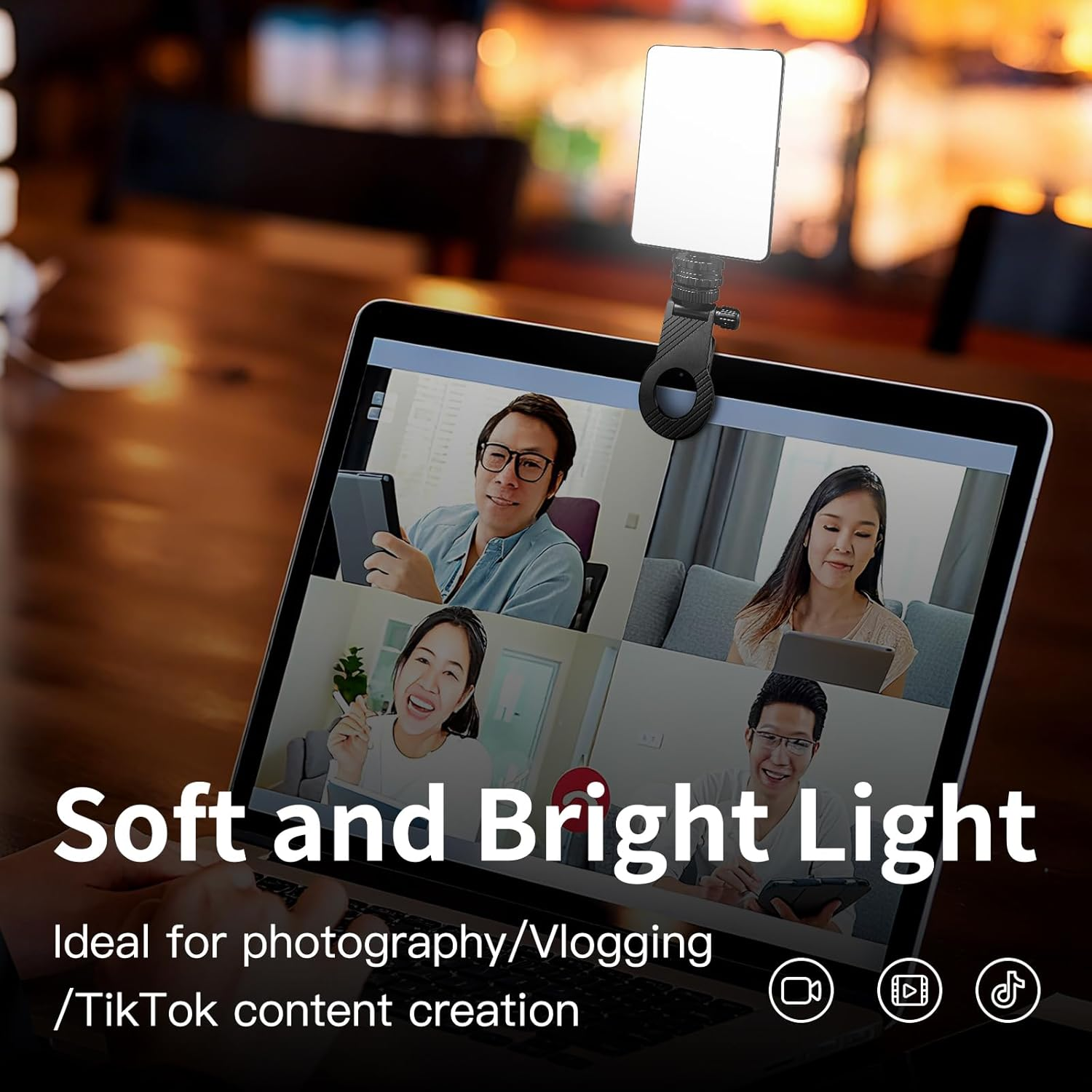 YLSD RGB Portable Selfie Light for Phone&Camera, 360&deg; Full Color 94 LED Video Light with Cold Shoe, CCT 3000K-9900K CRI 80+,1500Mah Rechargeable Ring Light for Photography/Vlog/Tiktok image number 3