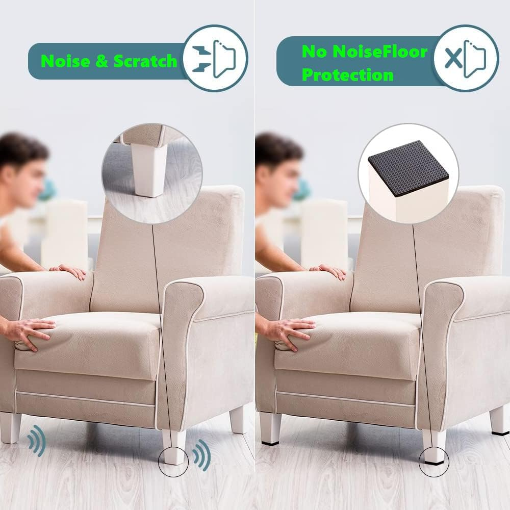 152PCS Furniture Pads, Chair Leg Pads Self Adhesive Furniture Pads Rubber Chair Feet, anti Scratches Furniture Pads for Floor,Non Slip Chair Leg Floor Protectors. image number 6