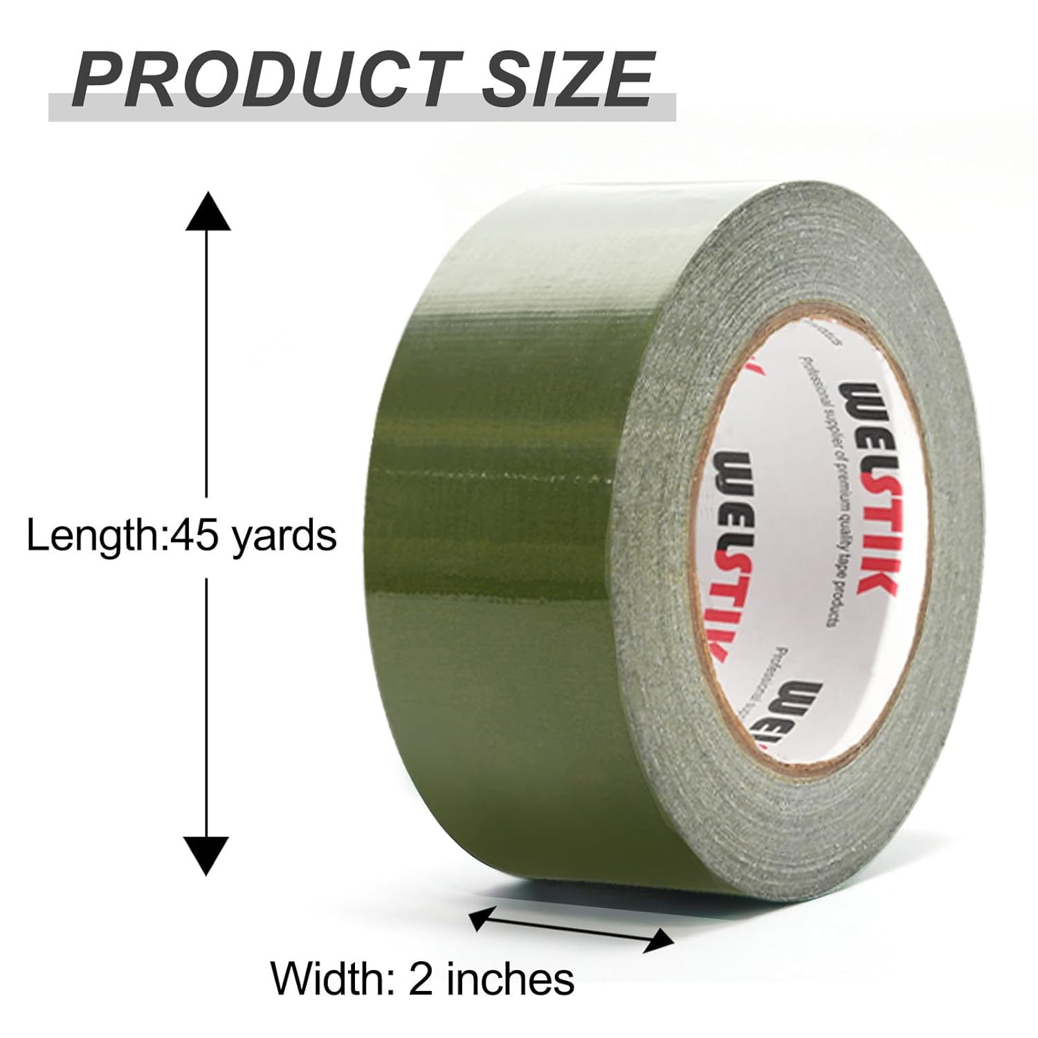Welstik Tape Professional Grade Duct Tape, Waterproof Cloth Fabric,Colored Heavy Duty Tape for Photographers,Repairs, DIY, Crafts, Indoor Outdoor Use, Waterproof Tape,2 Inch X 45 Yards, Olive Green image number 3