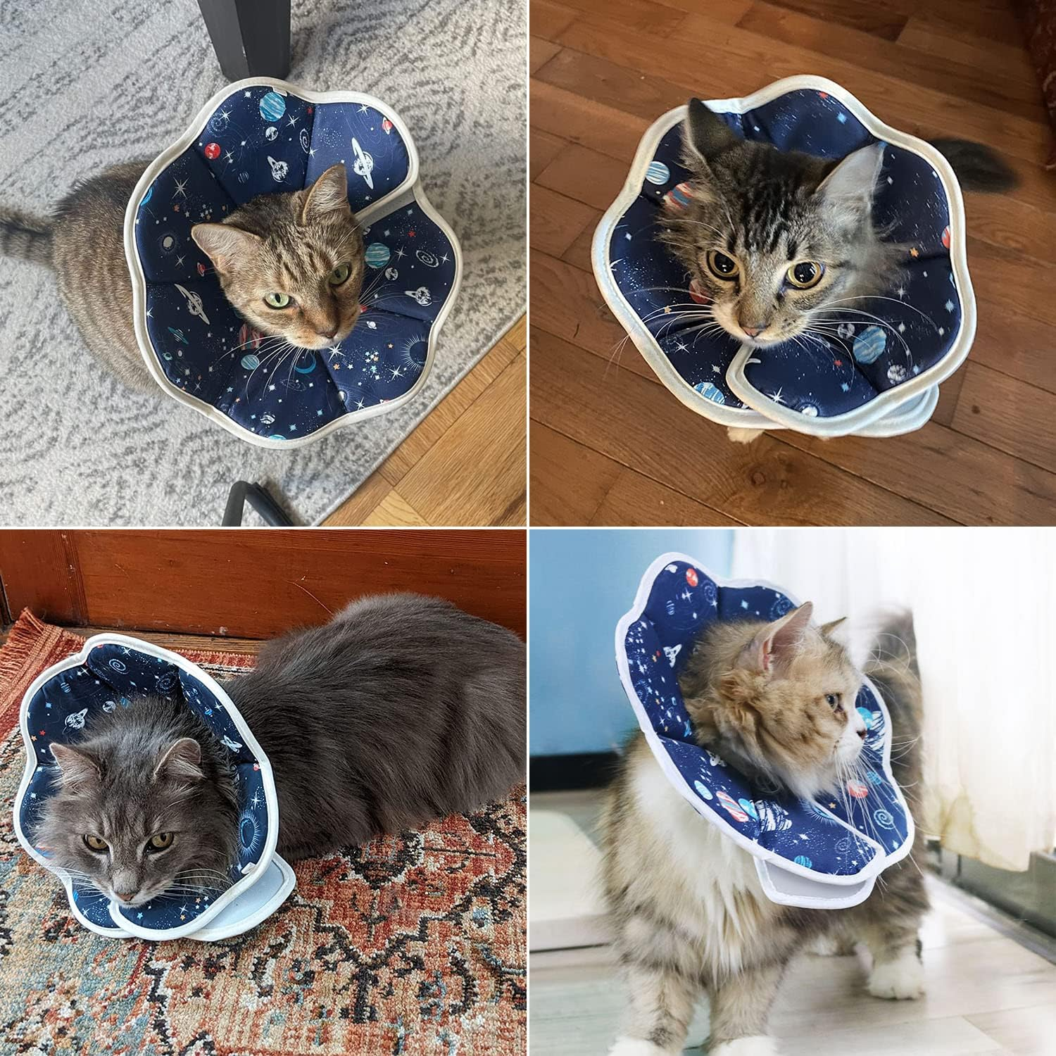 Soft Cat Cone, Adjustable Pet Recovery Collar after Surgery to Prevent Licking Wound, Protective Cat Neck Cone, Comfortable Pet Elizabethan Collar for Cats Kittens and Puppies (Small) image number 5