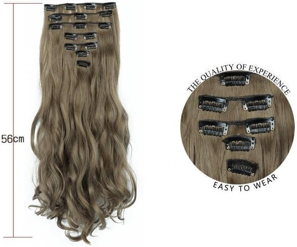 Clip in Hair Extensions, Natural & Soft Hair & Blends Well Hair Extensions, Dark Brown Long Wavy Hairpieces image number 3