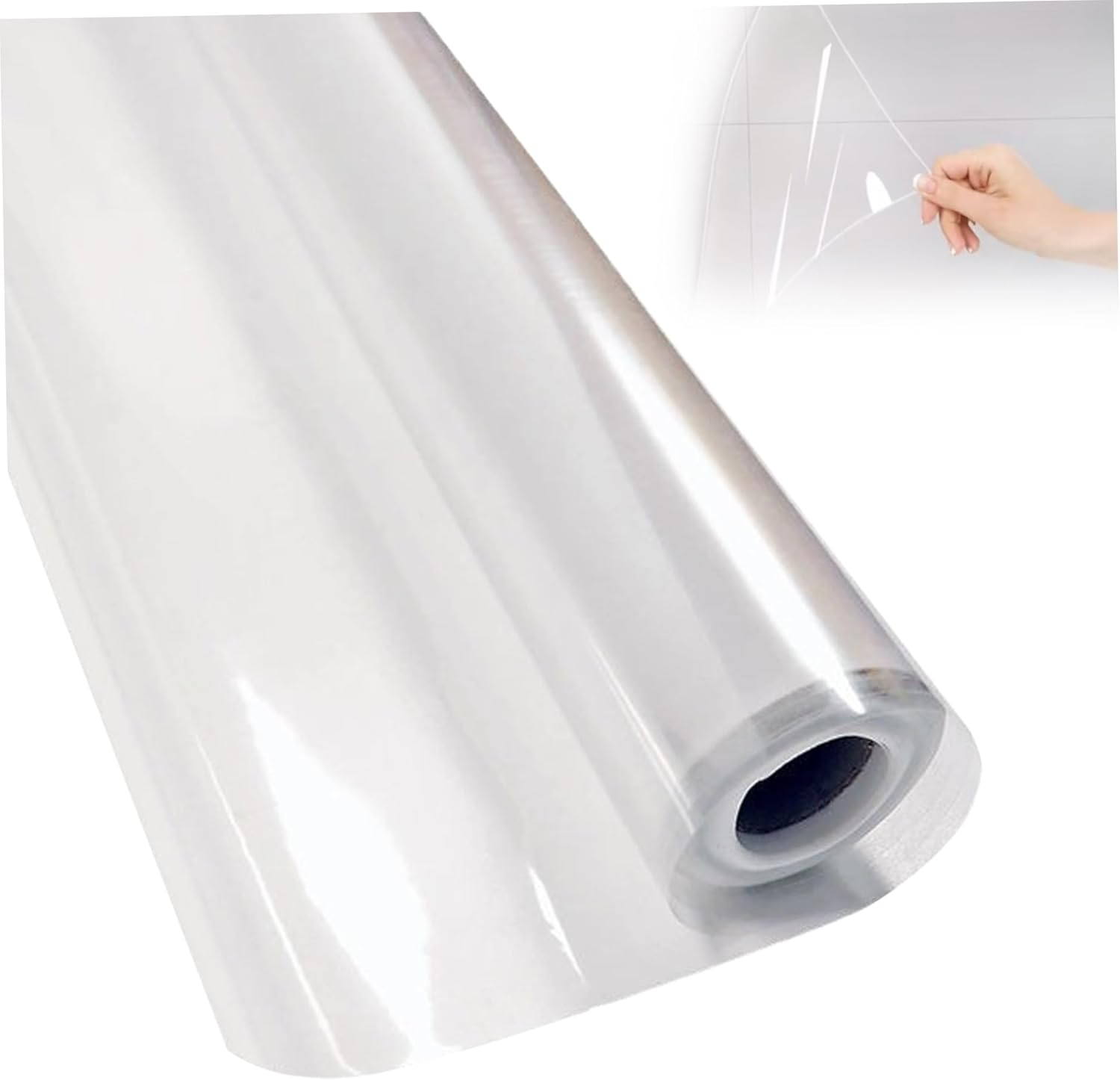 Clear Plastic Sheet, Kitchen Backsplash Wall Protector, 17.7 X118 Inch Transparent Oil Proof Roll Vinyl Roll for Wall Clear Contact Paper Film Cover for Kitchen image number 2