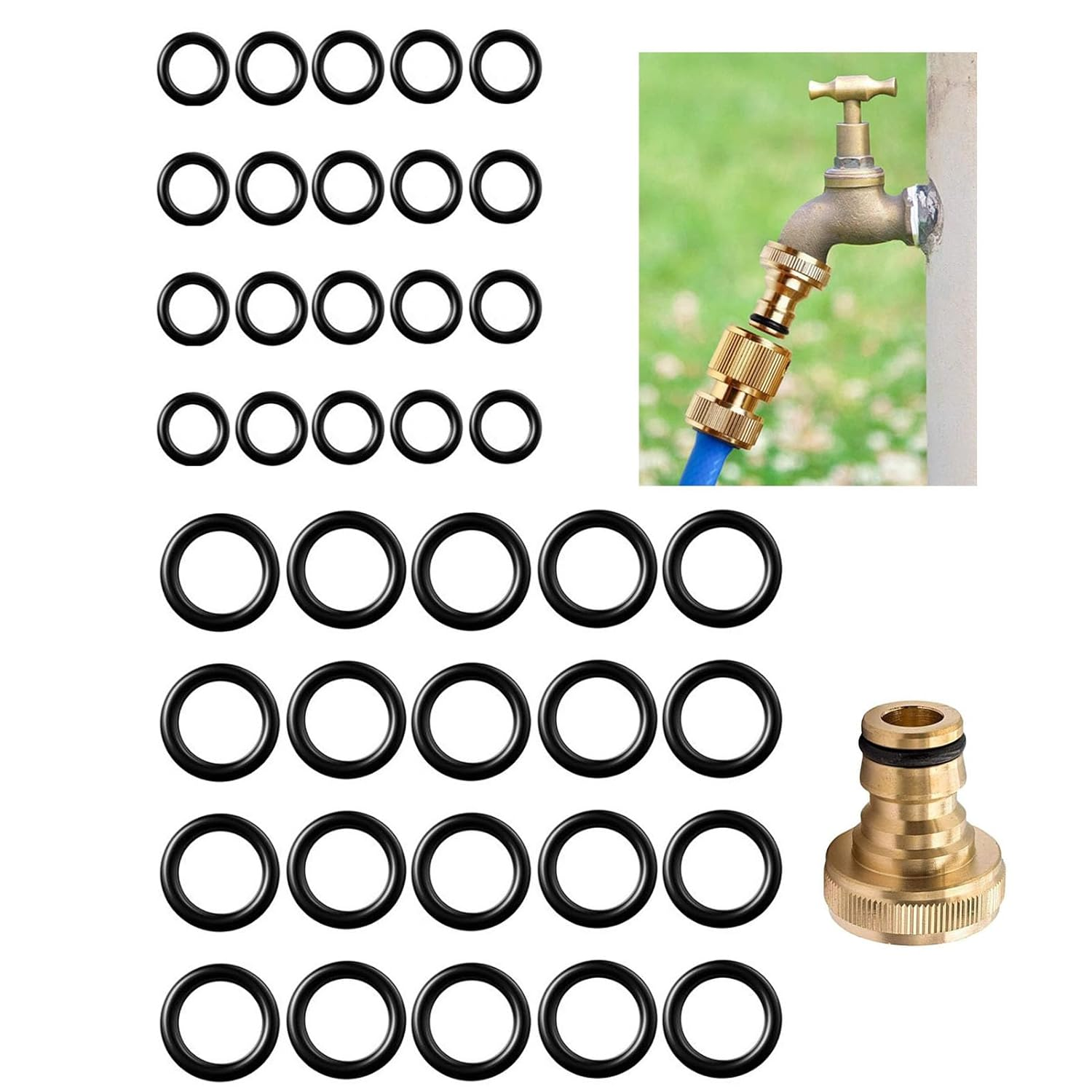 Power Pressure Washer O-Rings for 1/4 Inch, 3/8 Inch, Upgraded M22 Quick Connect Coupler, 40 Pack image number 2