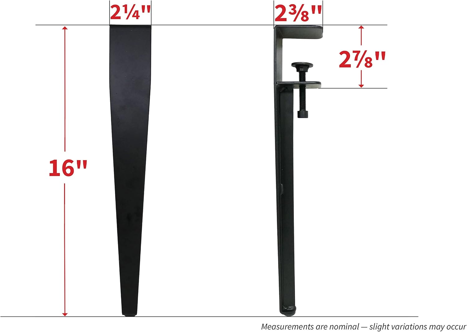 Shepherd Hardware 8130E 16" Adjustable Fit Table Clamp Legs, Black - Black image number 5