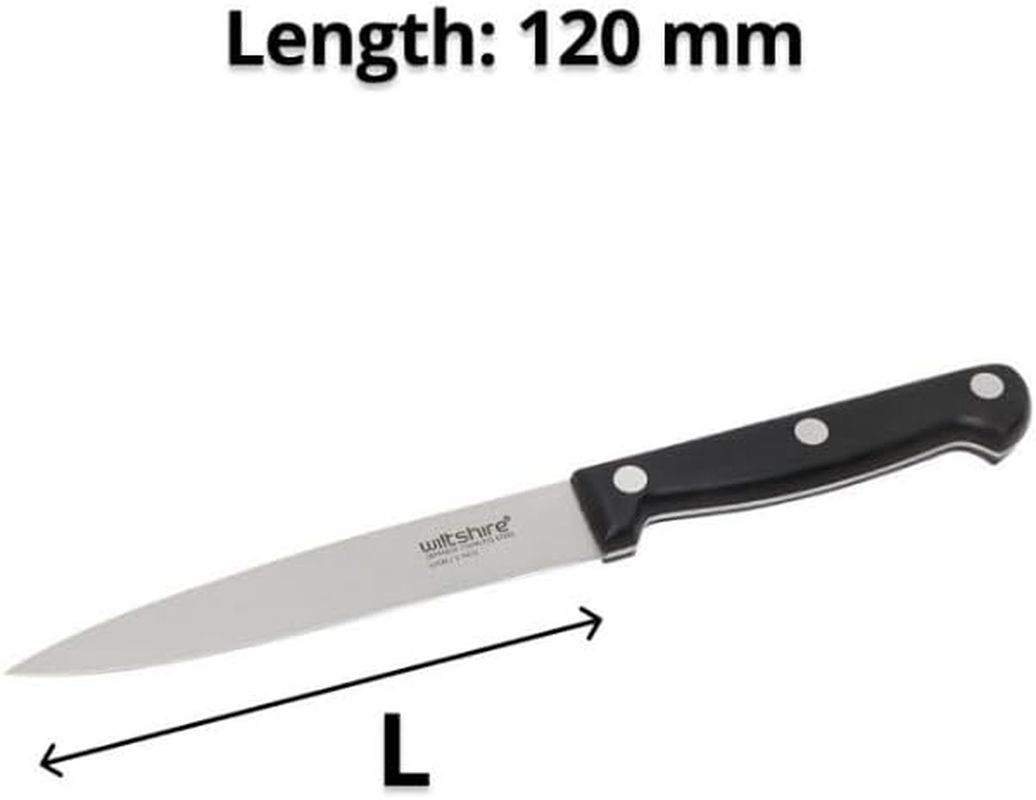3X Wiltshire Laser plus Utility Knife 12 Cm, Stainless Steel Sharp Blade, Durable Kitchen Knife with Ergonomic Handle | Blade Doesn'T Require Sharpening | 5 Year Guarantee image number 1