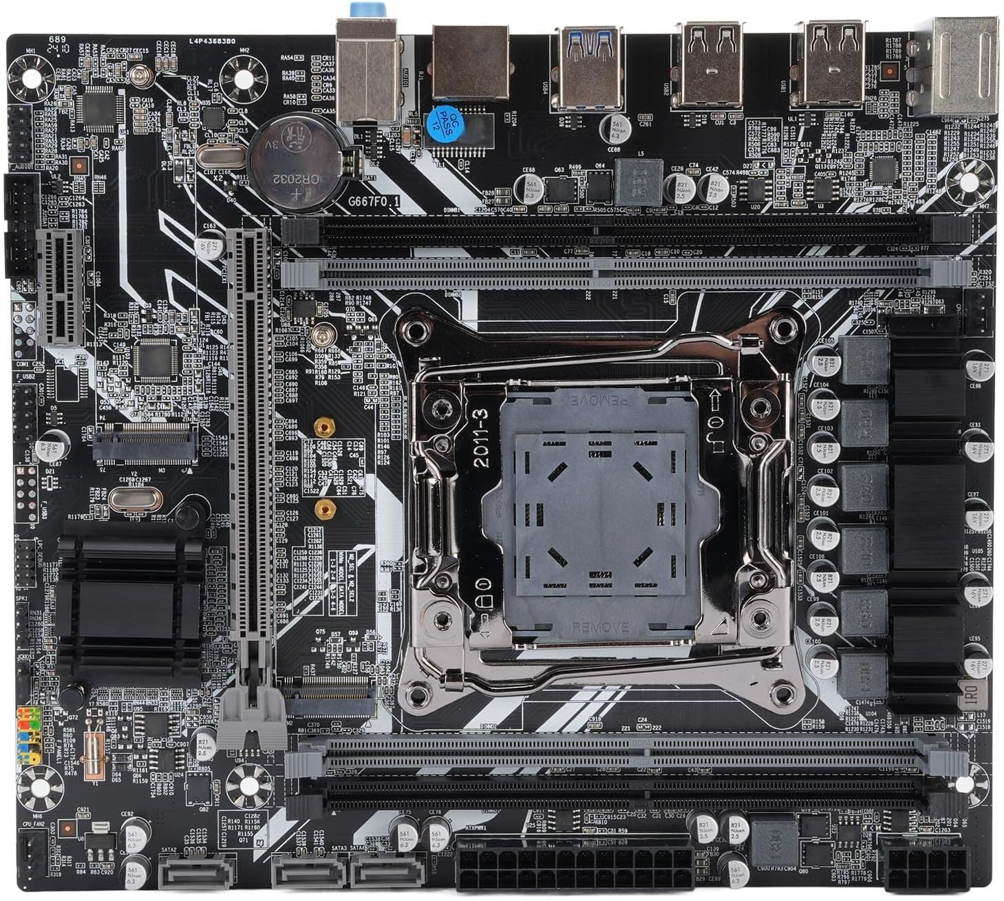 X99 Motherboard, LGA 2011 Motherboard with 4 Channel DDR3 Memory Slots, M.2 Nvme NGFF Serial, ATA3.0 and ATA2.0 Ports, Pcie for I7 image number 3