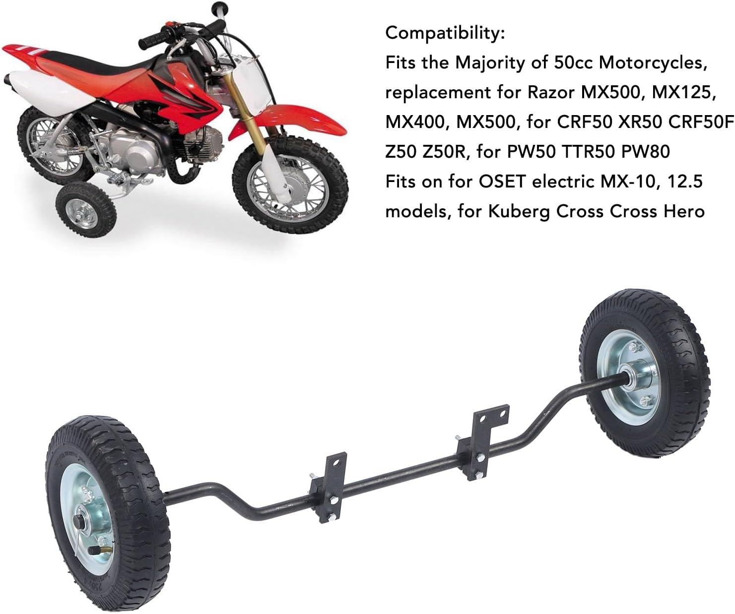 8 Inch Dirt Bike Training Wheels, 1602-UT-H Universal off Road Wheels Replacement for Razor MX500 MX125 MX400 MX500, for Honda CRF50, for Yamaha PW50 and All Kinds of 5Cc Dirt Bike image number 5