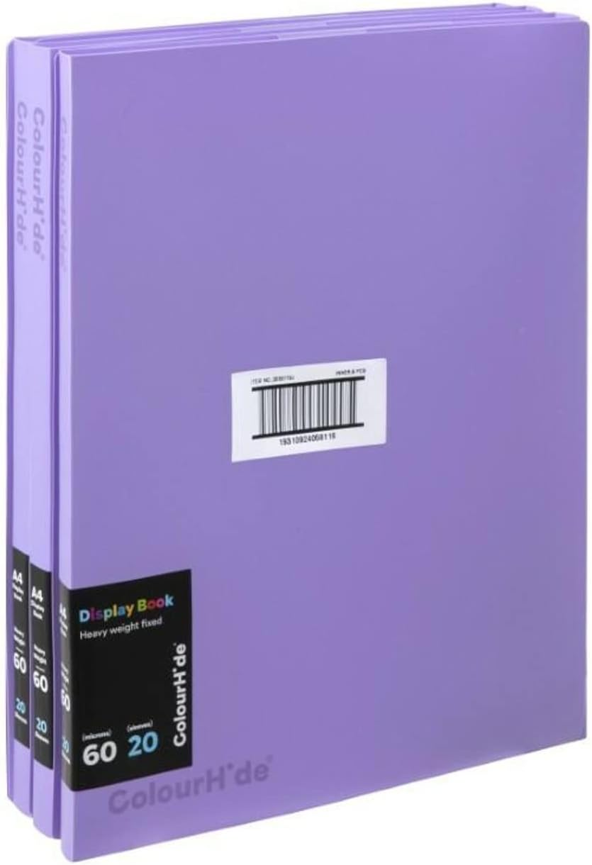 Colourhide Fixed Display Book 20 Sheets, Purple