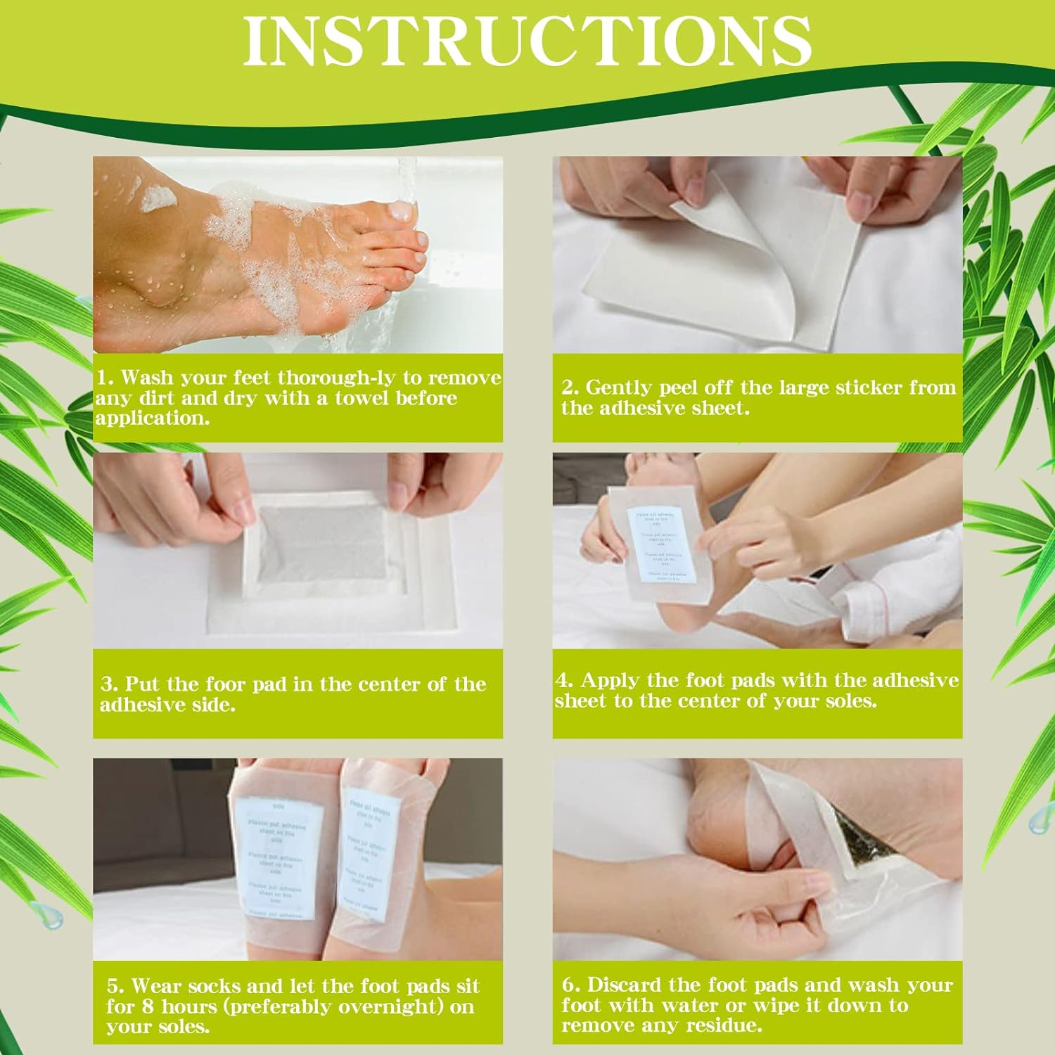 Bandoo Detox Foot Pads to Remove Toxins, 100 Foot Pads & 100 Adhesive Sheets, Deep Cleansing Foot Patches with Natural Bamboo Vinegar, Improve Sleep Quality Enhance Blood Circulation Feet Body Care image number 5